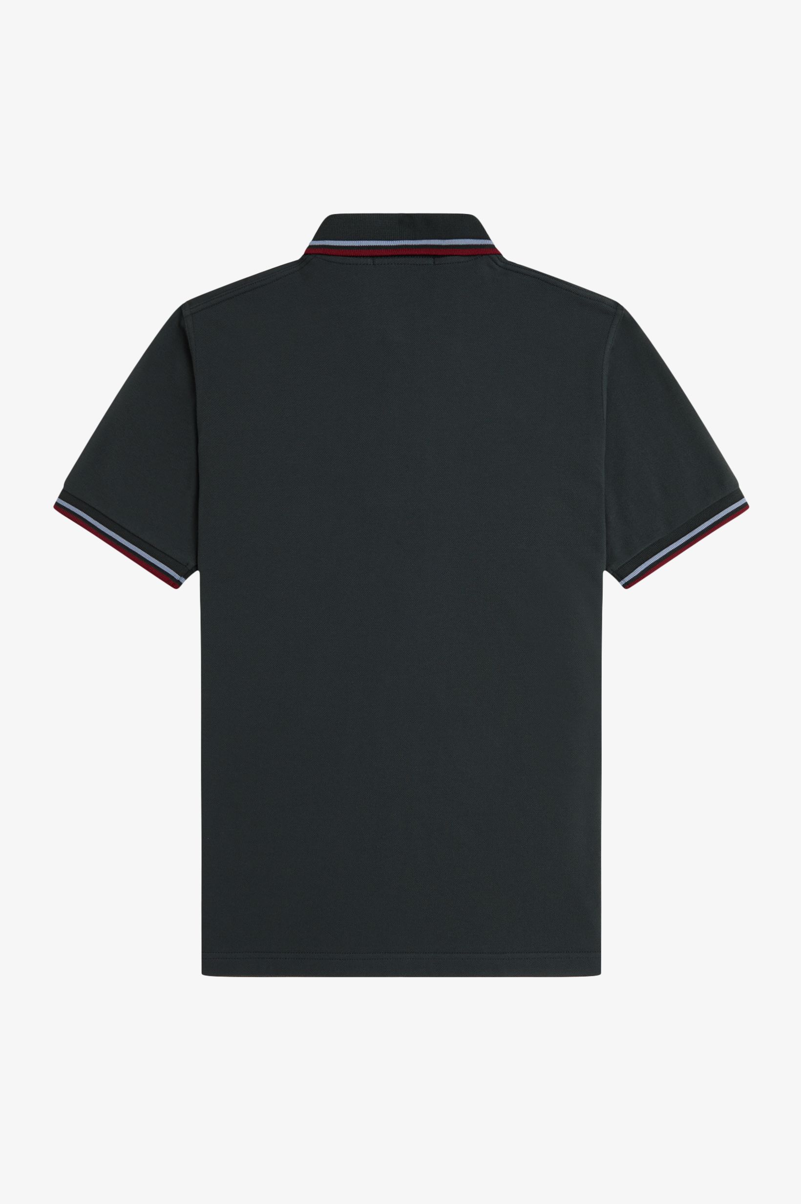 Fred Perry Made in England Twin Tipped Poloshirt M12 in Nightgreen/Light Smoke/Burnet Red