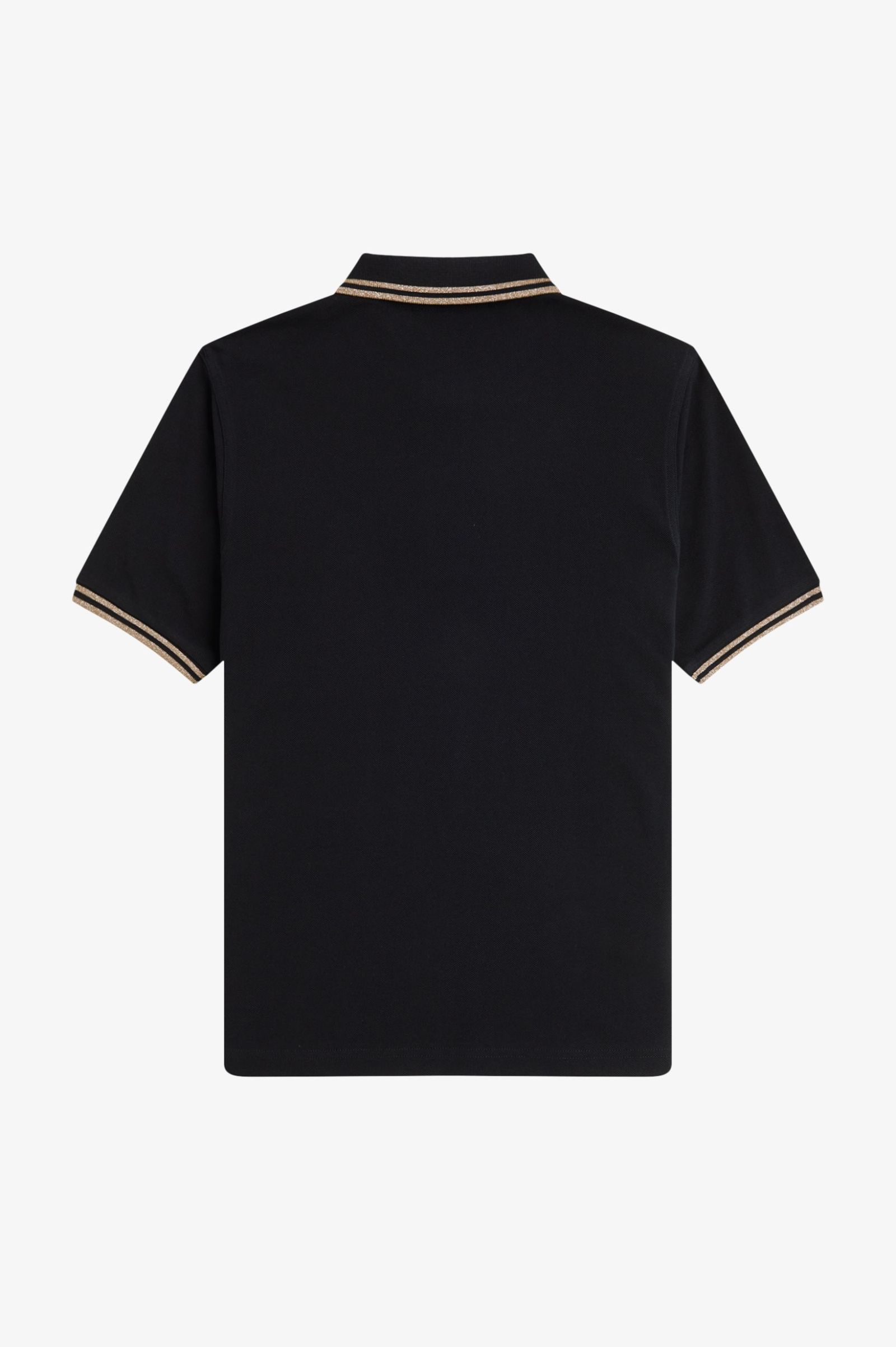 Fred Perry G3600 Twin Tipped Damen Poloshirt in Black/Mettalic Gold 