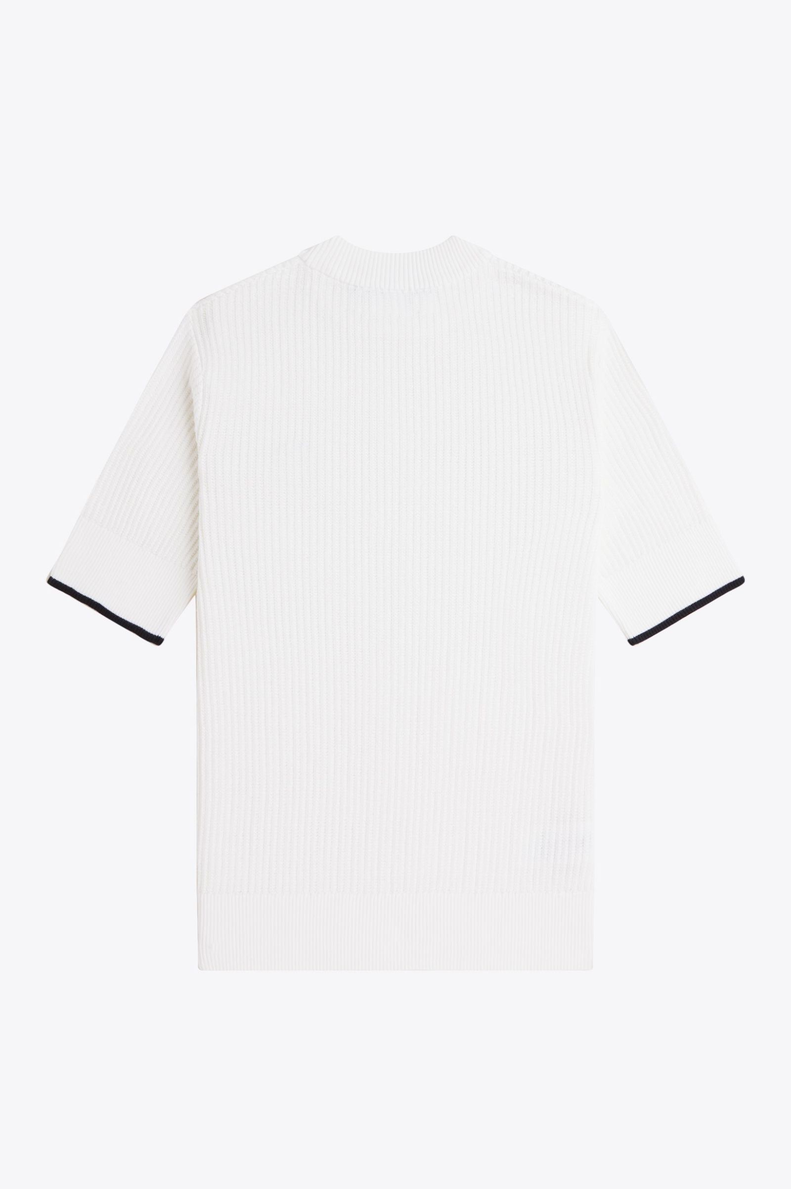 Fred Perry Mesh Knit T-Shirt in Snow White