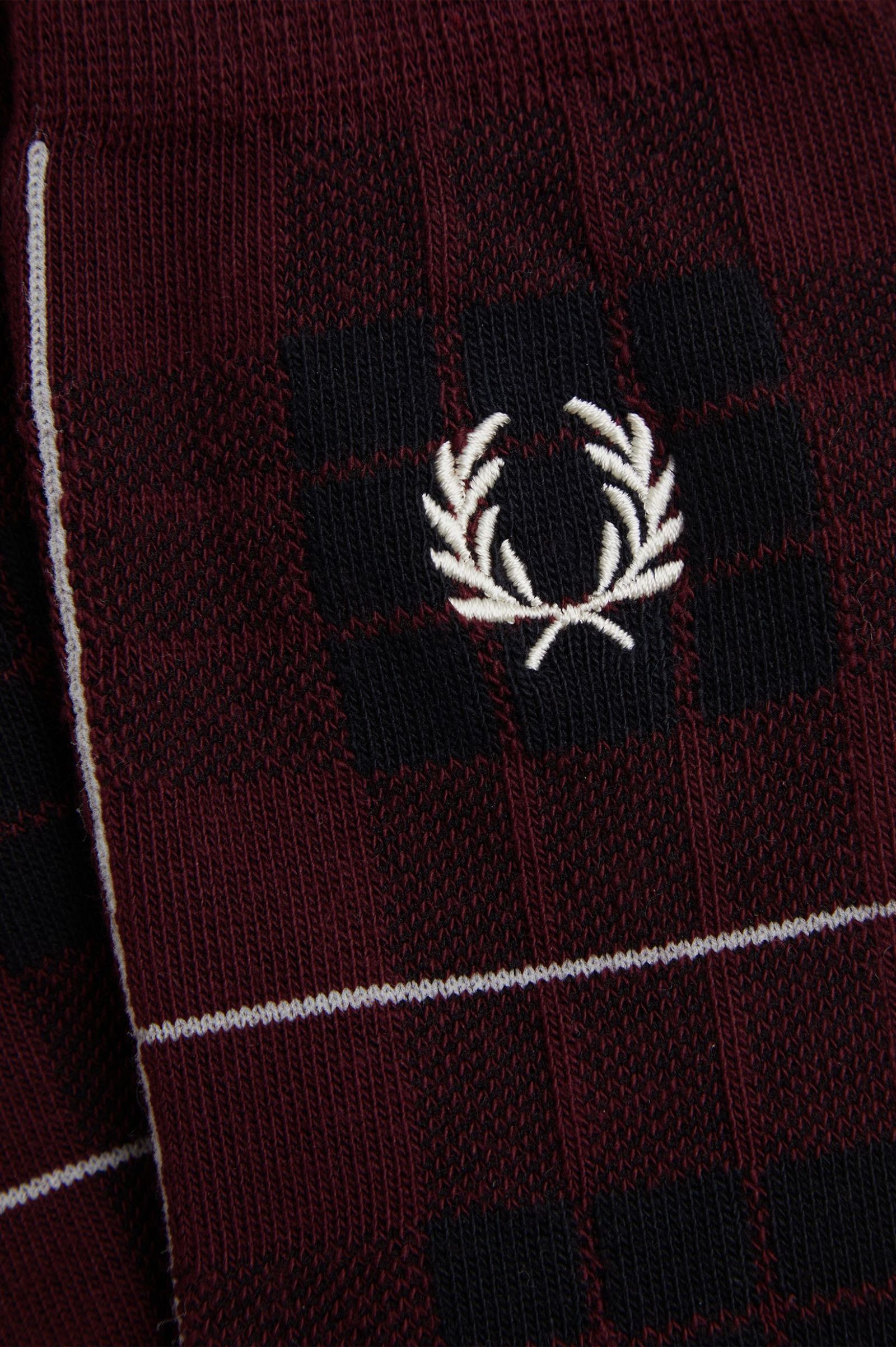 Fred Perry Tartan Sock in Oxblood