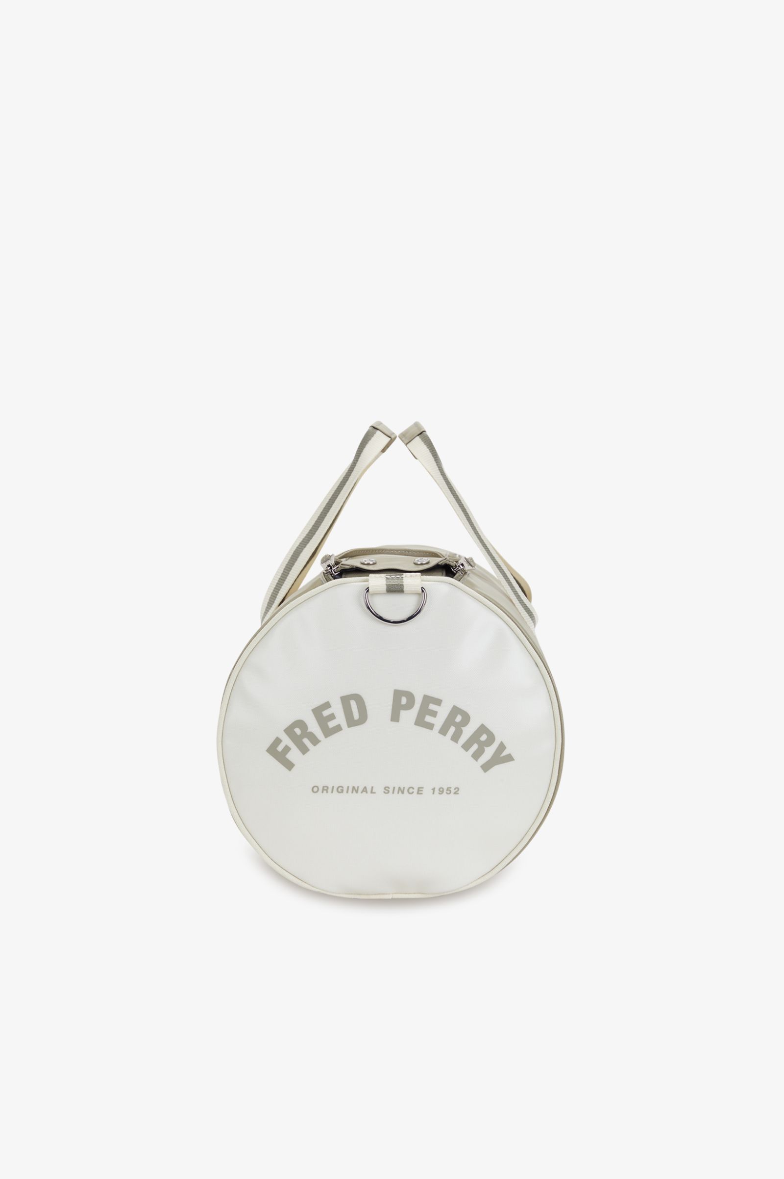 Fred Perry Classic Barrel Bag in Warm Grey/Ecru