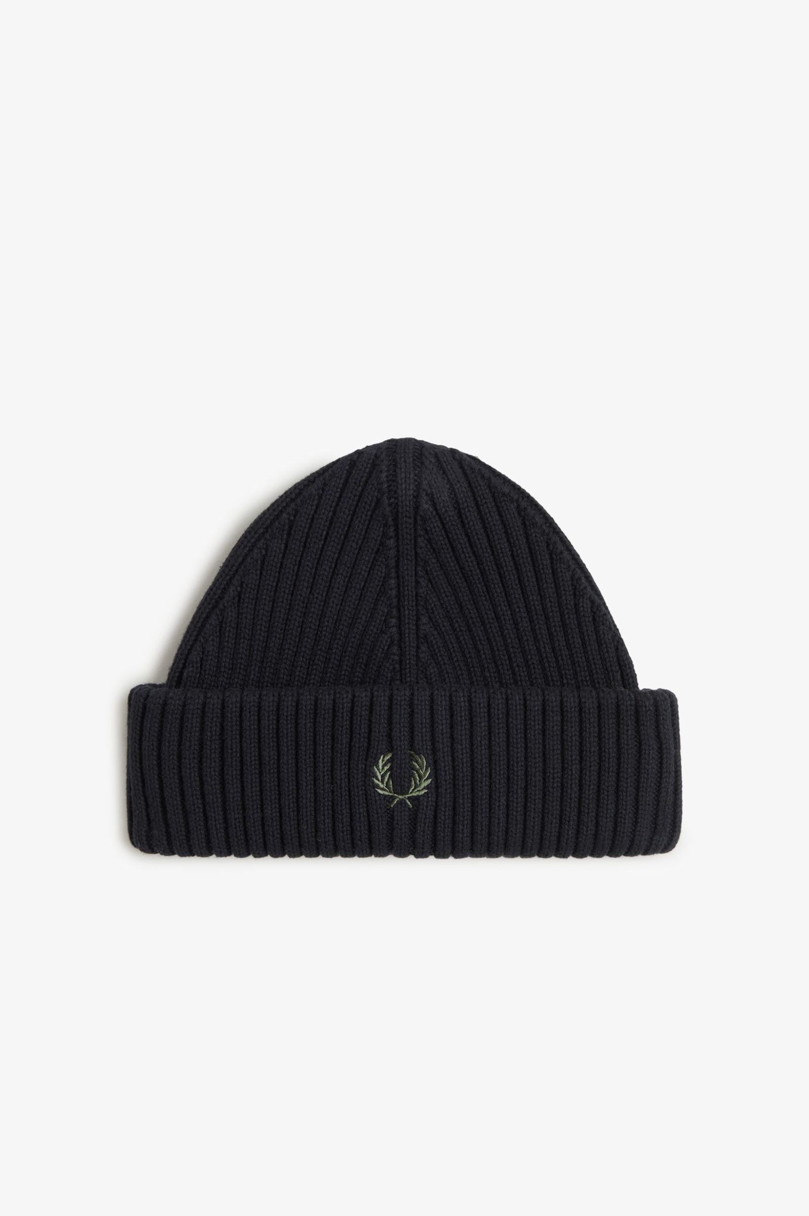 Fred Perry Beanie aus gerippter Baumwolle in Black