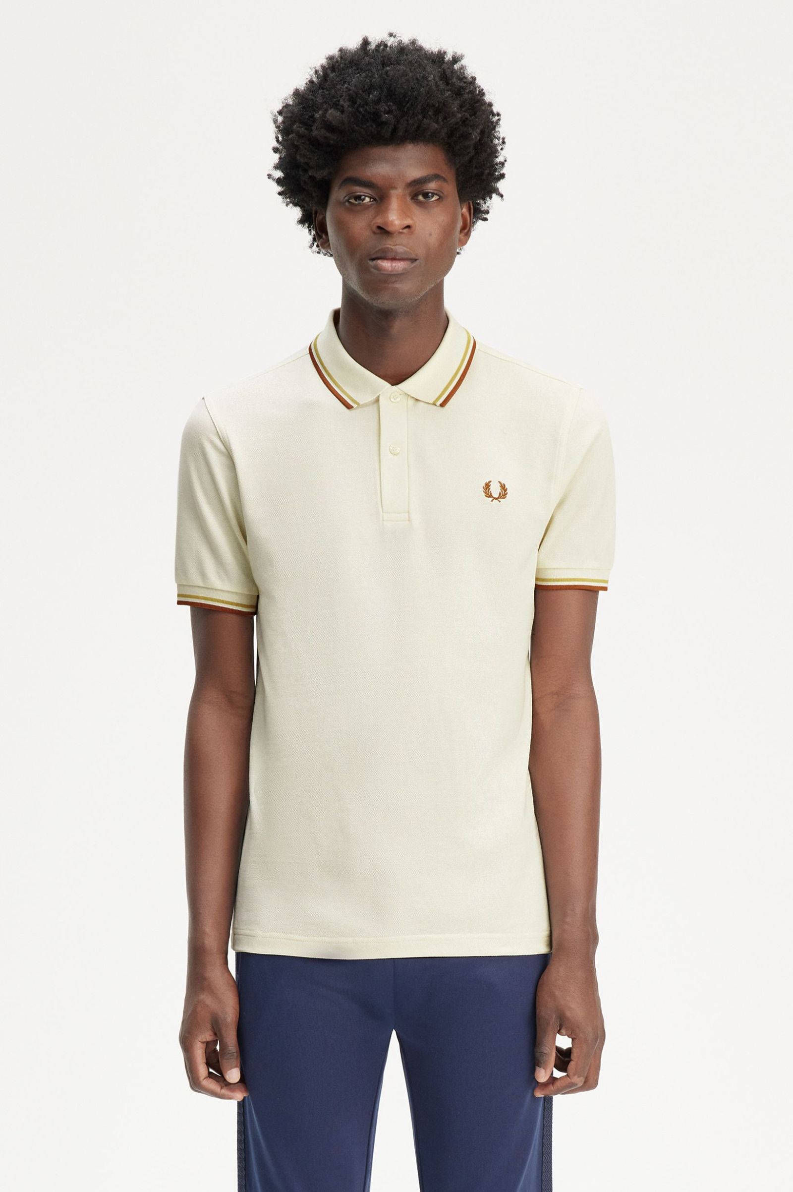 Fred Perry Twin Tipped Poloshirt in Ecru/Honeycomb