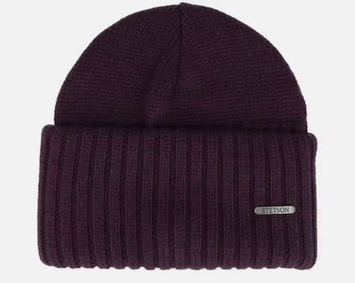 Stetson Beanie Merino in Plum Cuff