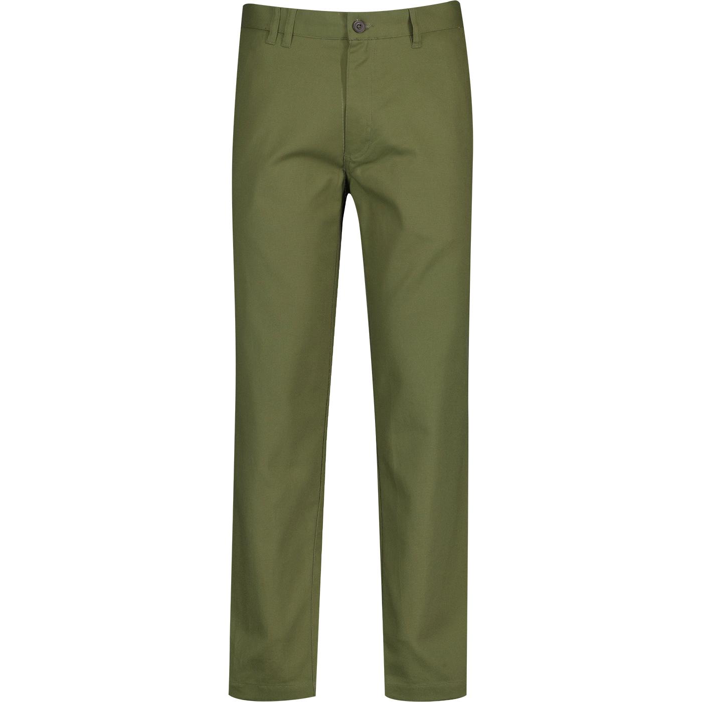 Farah Herrenhose Norwood Hopsack in Olive Green