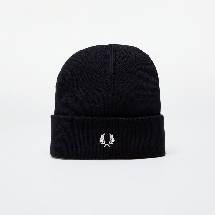 Fred Perry Classic Beanie in Navy/Snow White