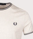 Fred Perry Twin Tipped Shirt Porridge Marl/Anchor Grey