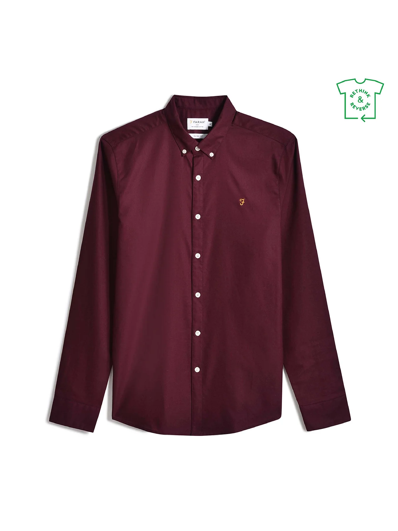 Farah Brewer Oxford Hemd in Bordeaux