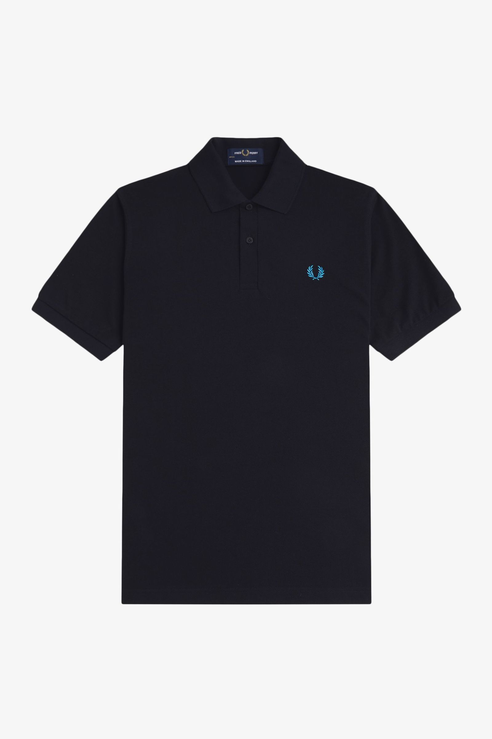 Fred Perry Shirt in Black/Runaway Bay Ocean