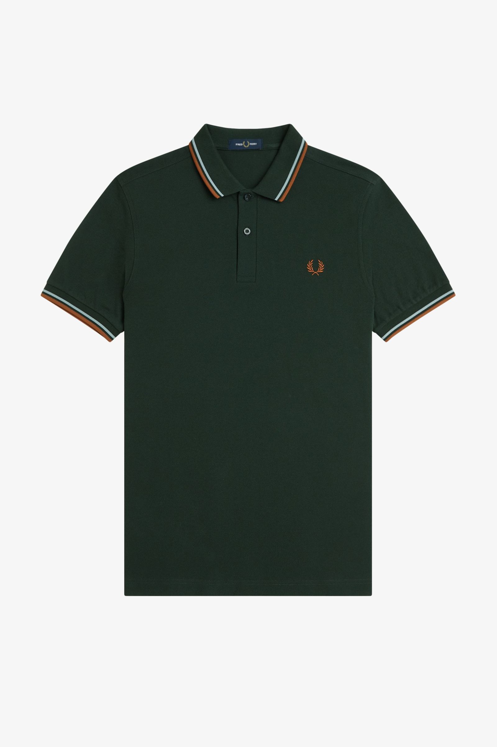 Fred Perry Twin Tipped Shirt in Night Green/Silver Blue 