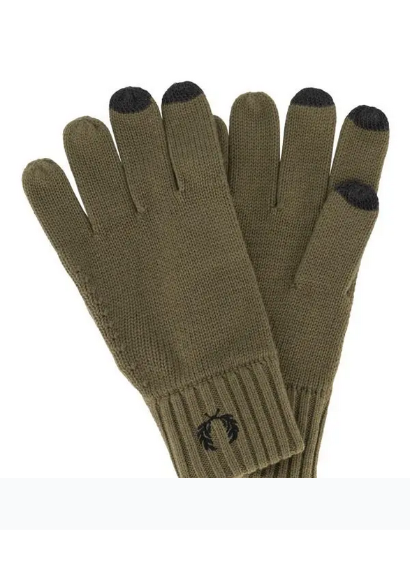 Fred Perry Laurel Wreath Gloves in Unfiorm Green