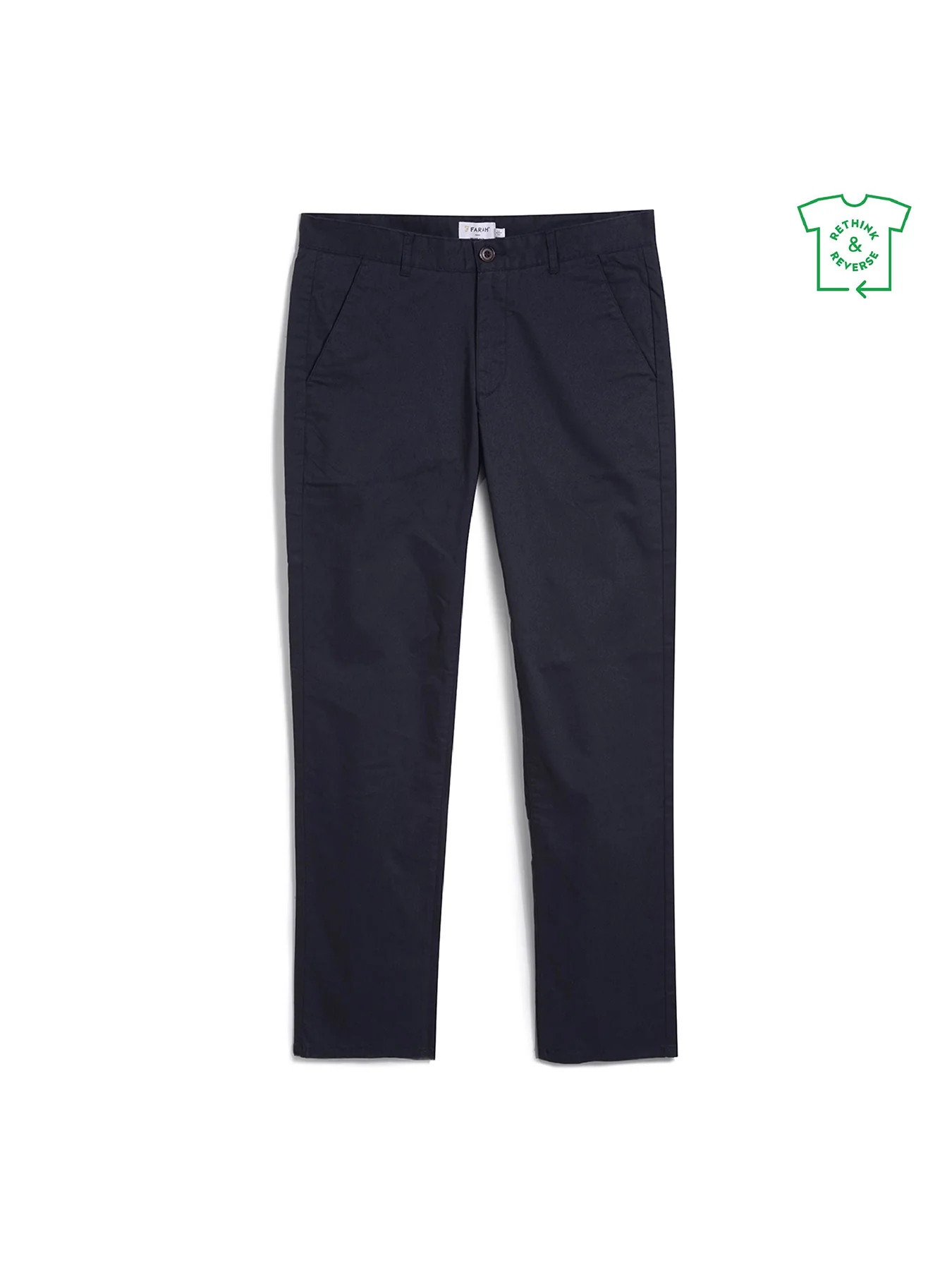 Farah Elm Regular Fit Bio-Baumwoll-Twill-Chinos in True Navy 