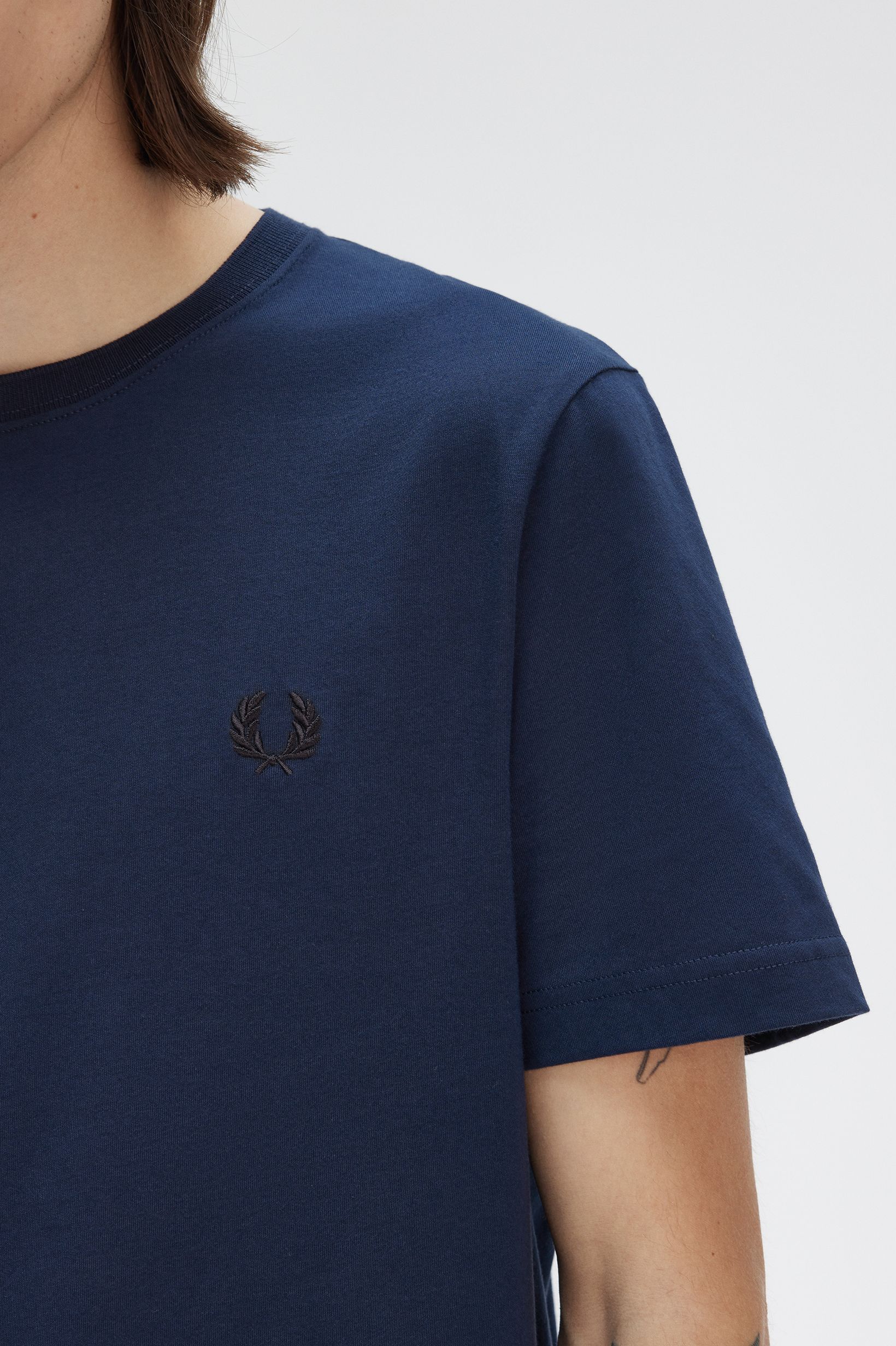 Fred Perry Crew Neck T-Shirt in Tennis Blue