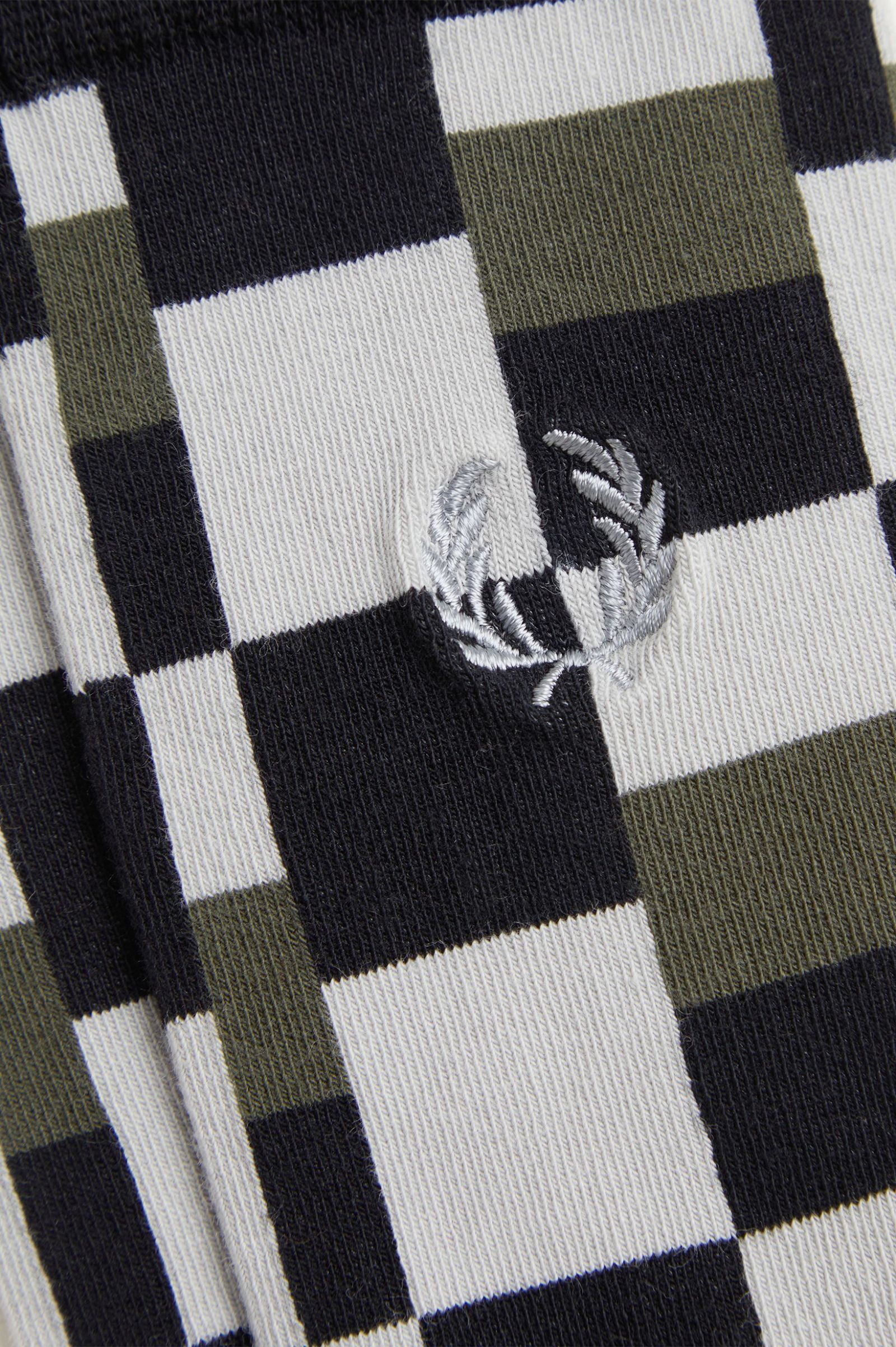 Fred Perry Glitch Print Brushed Sock in Black