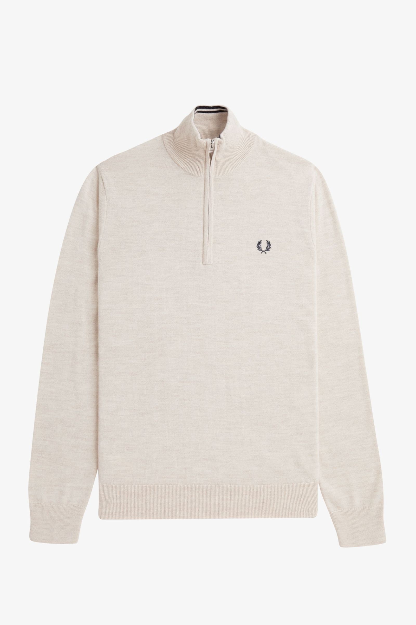 Fred Perry Classic Half Zip Jumper in Porridge Marl