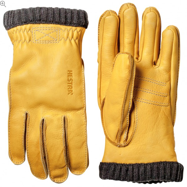 Hestra Deerskin Primaloft Rib Handschuhe in Natural Yellow