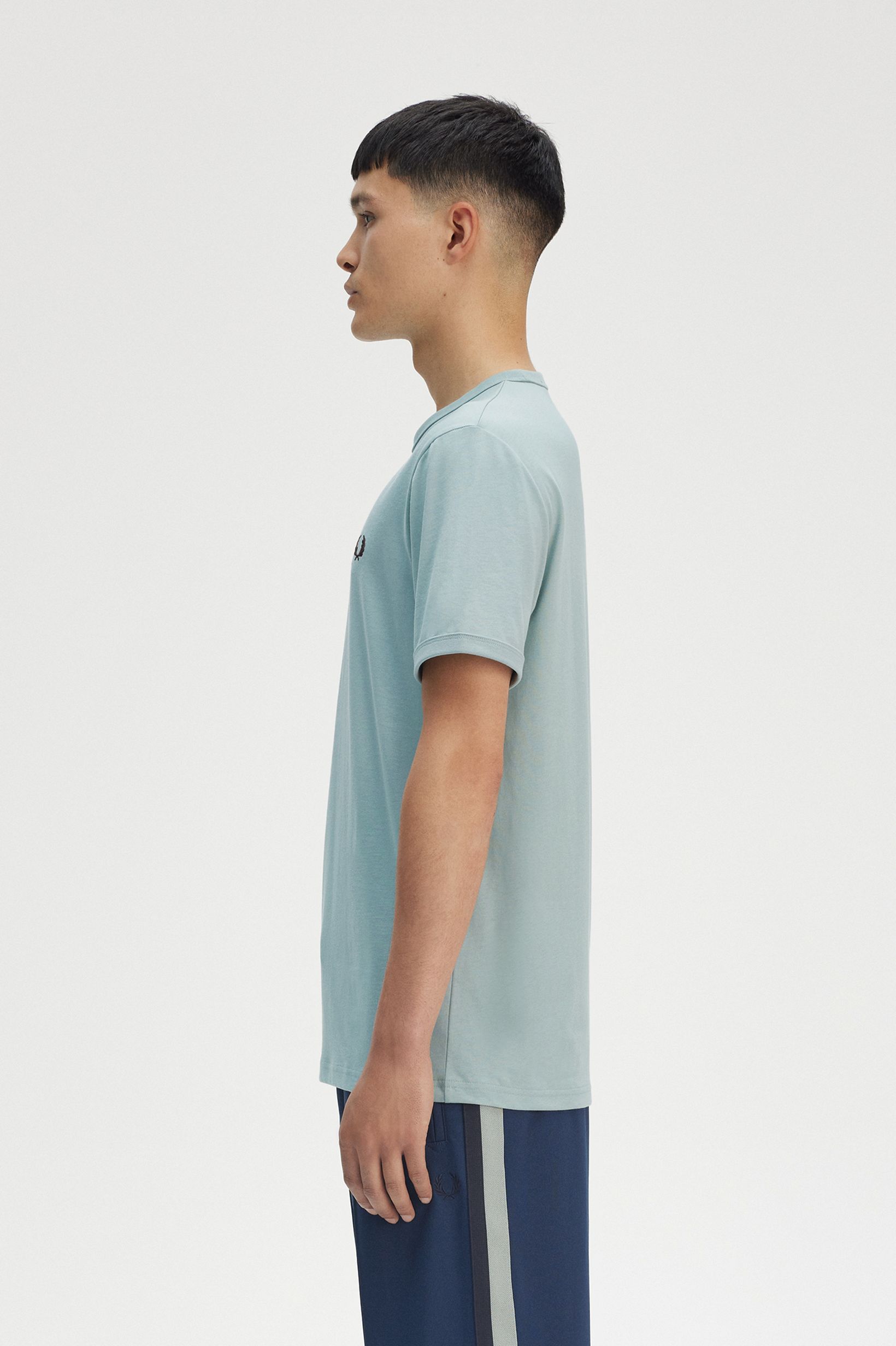 Fred Perry Ringer T-Shirt in Silver Blue