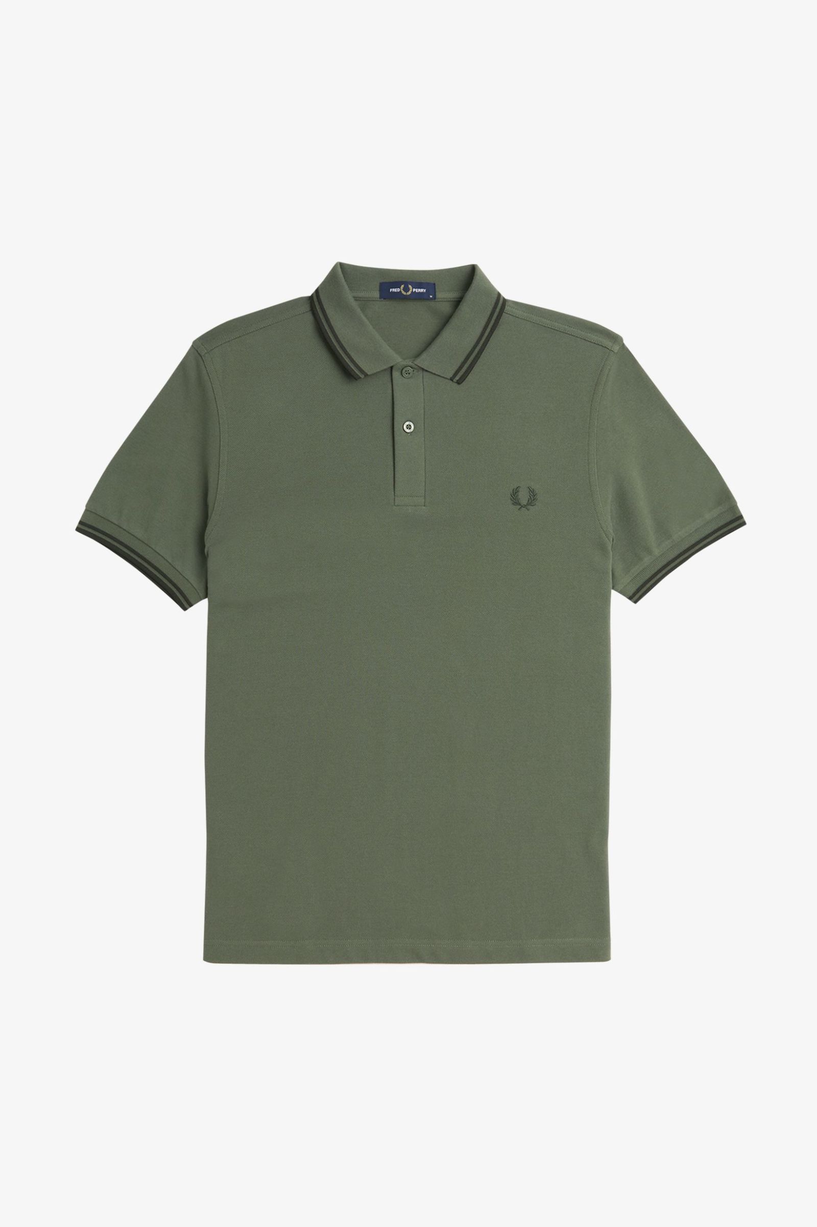 Twin Tipped Fred Perry Shirt M3600 Laurel Wreath Green / Night Green / Night Green