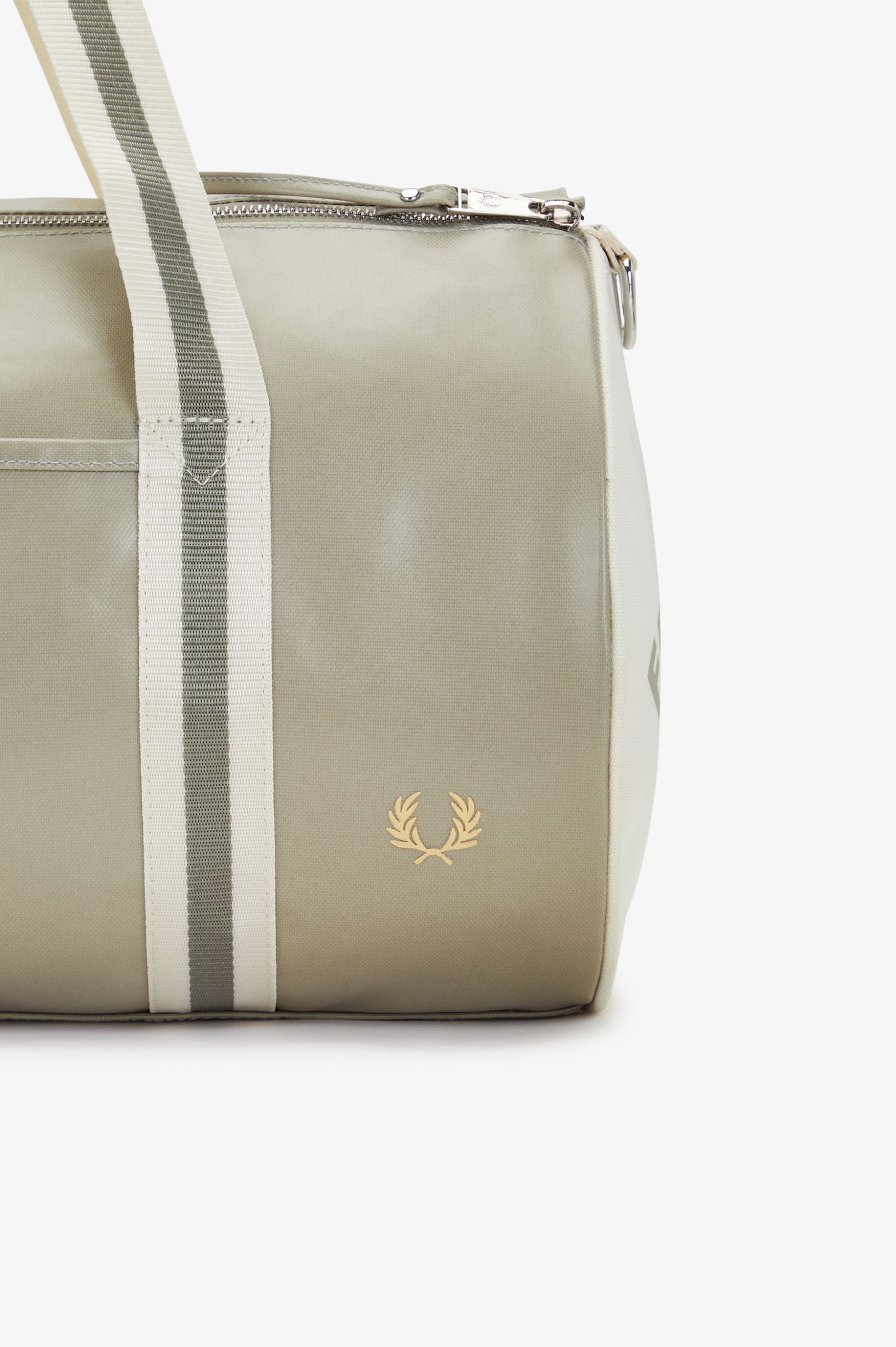 Fred Perry Classic Barrel Bag in Warm Grey/Ecru