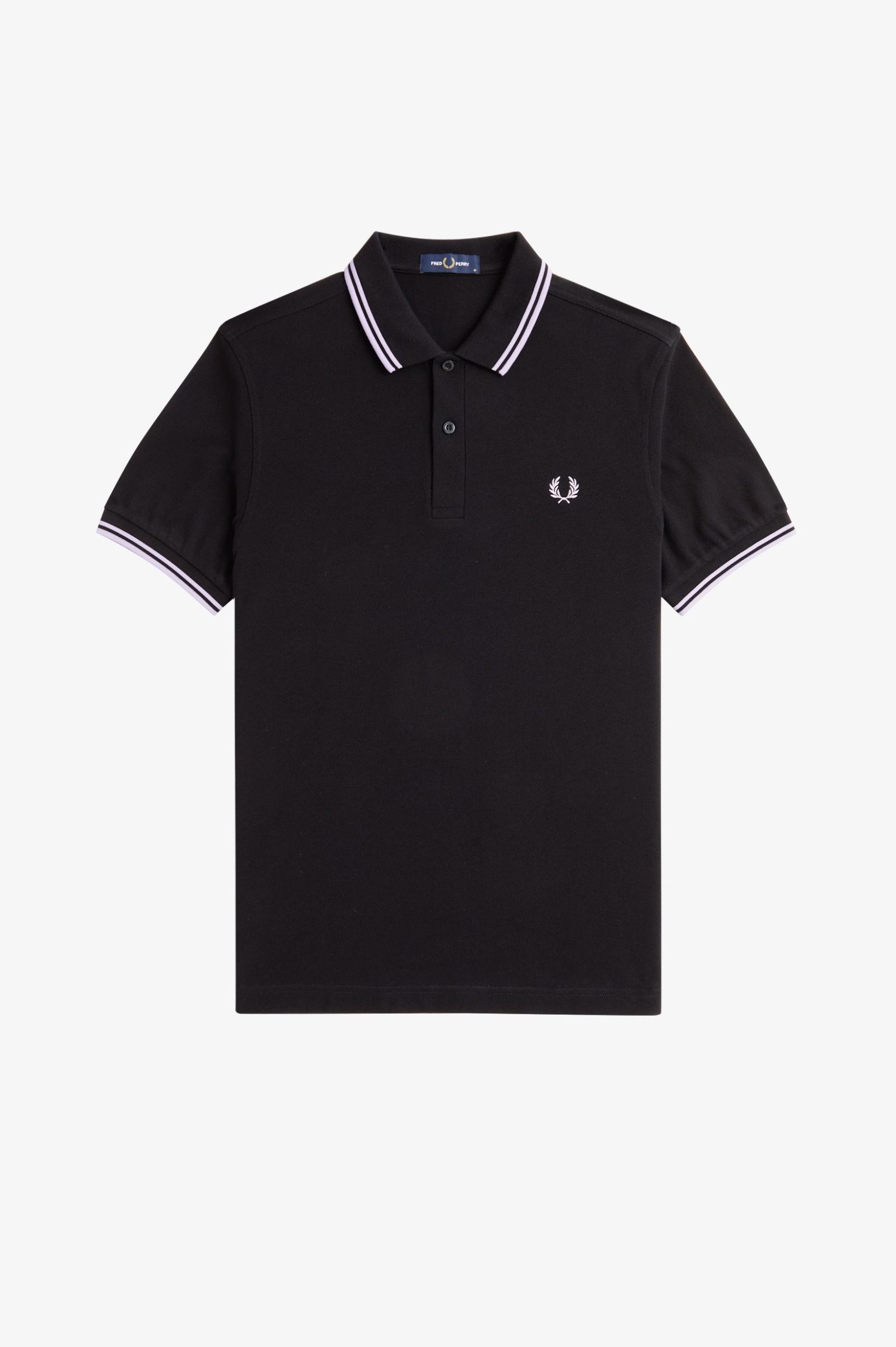 Fred Perry M3600 Twin Tipped Shirt in Black / Ultraviolet / Ultraviolet