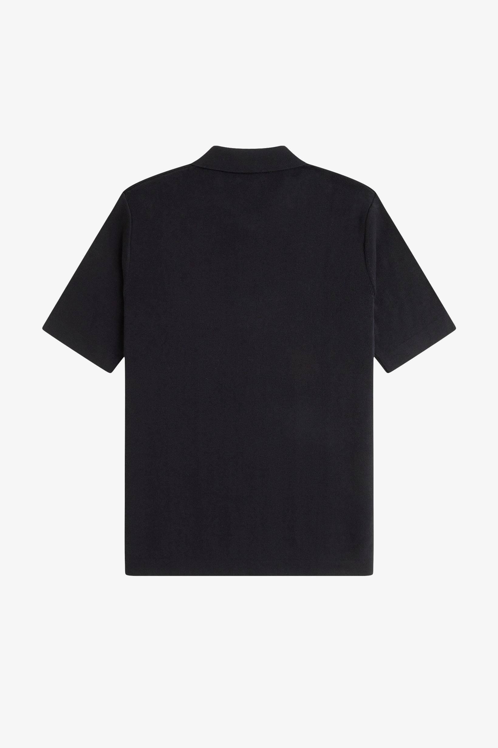 Fred Perry Button Through SS Shirt in Black