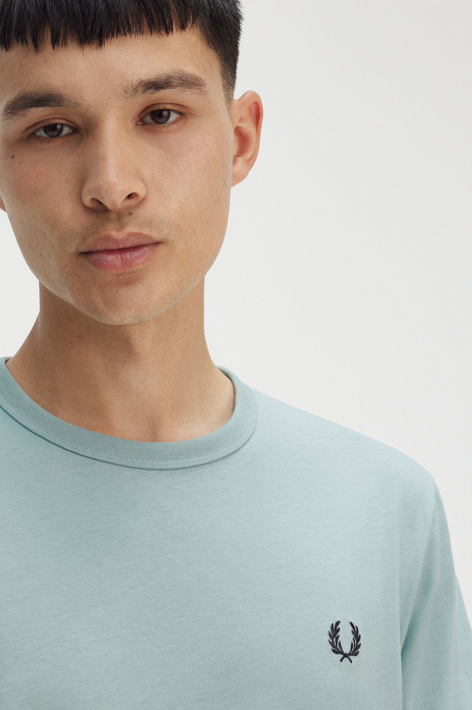 Fred Perry Ringer T-Shirt in Silver Blue