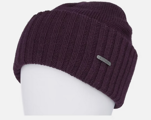 Stetson Beanie Merino in Plum Cuff