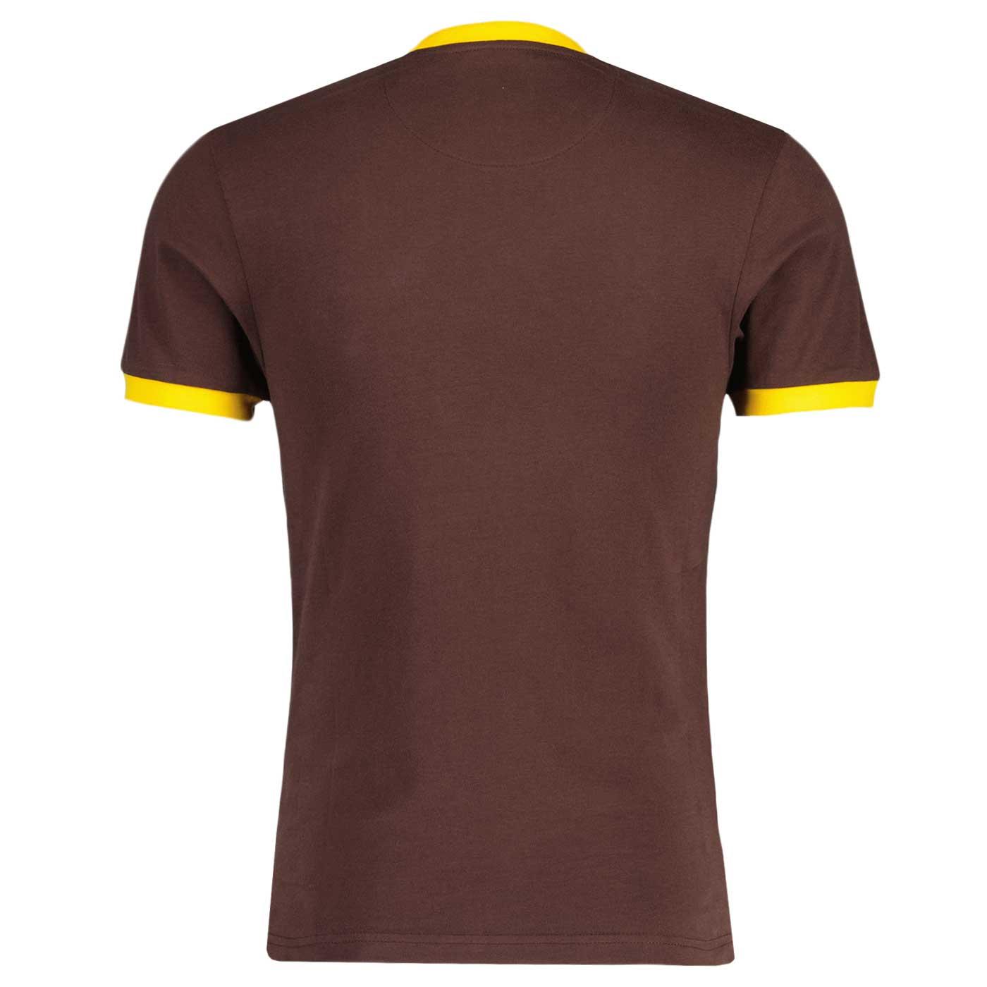 Trojan Ringer T-Shirt in Chocolate