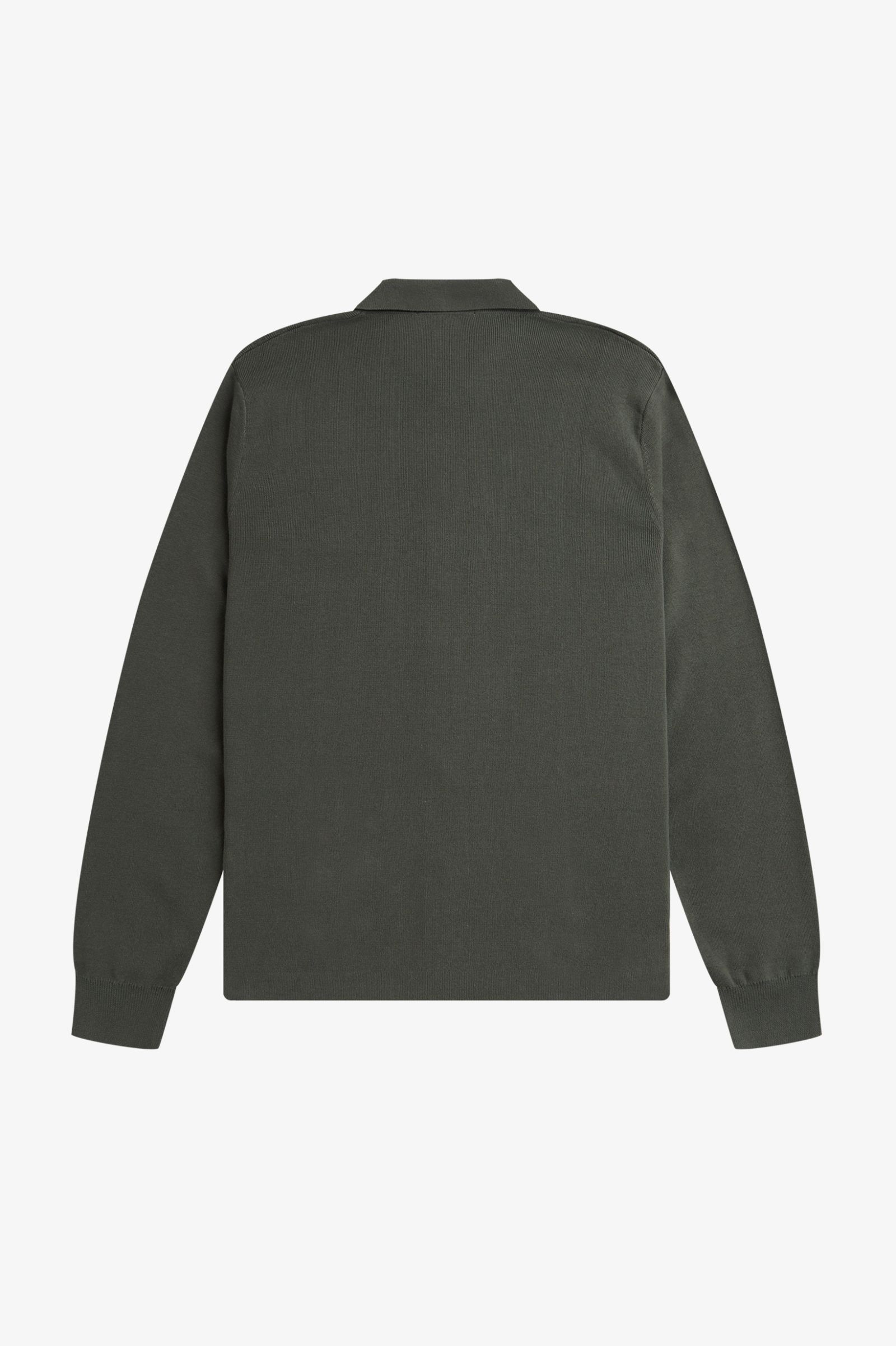 Fred Perry Button Through Knitted Shirt in Field Green