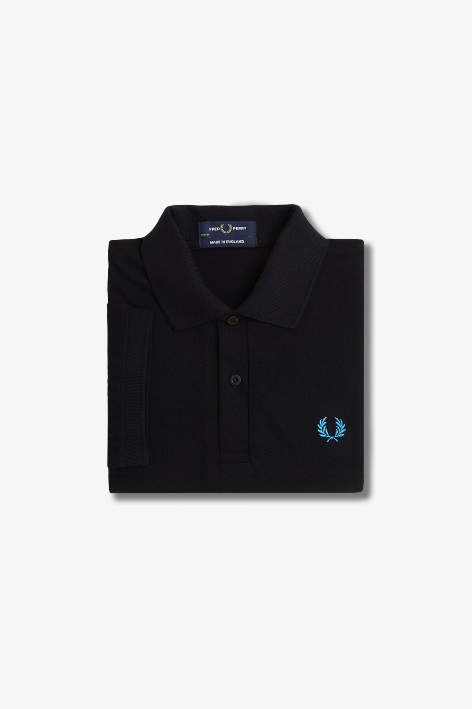 Fred Perry Shirt in Black/Runaway Bay Ocean