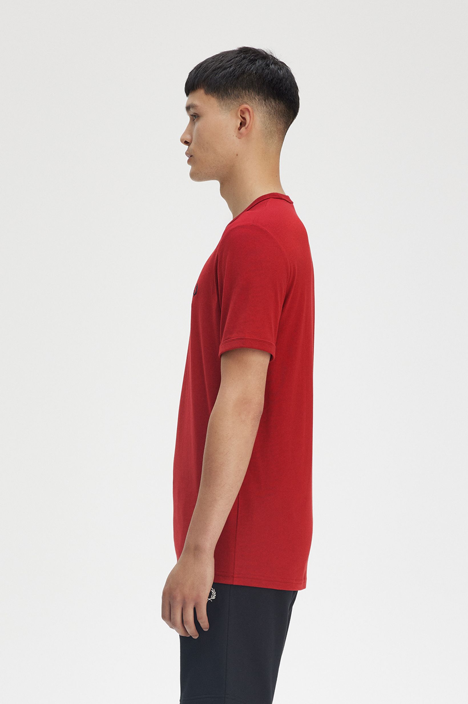 Fred Perry Ringer T-Shirt in Burnt Red 