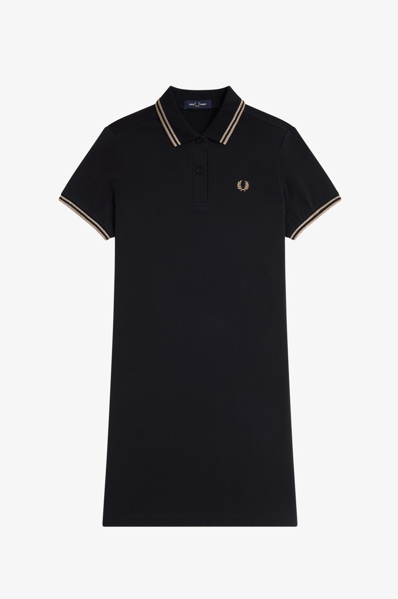 Fred Perry Twin Tipped Dress in Black / Metallic 1964 Gold 