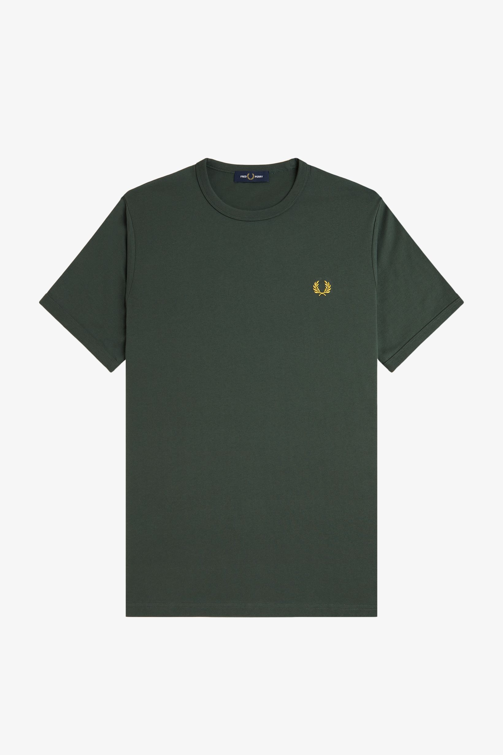 Fred Perry Ringer T-Shirt in Court Green 