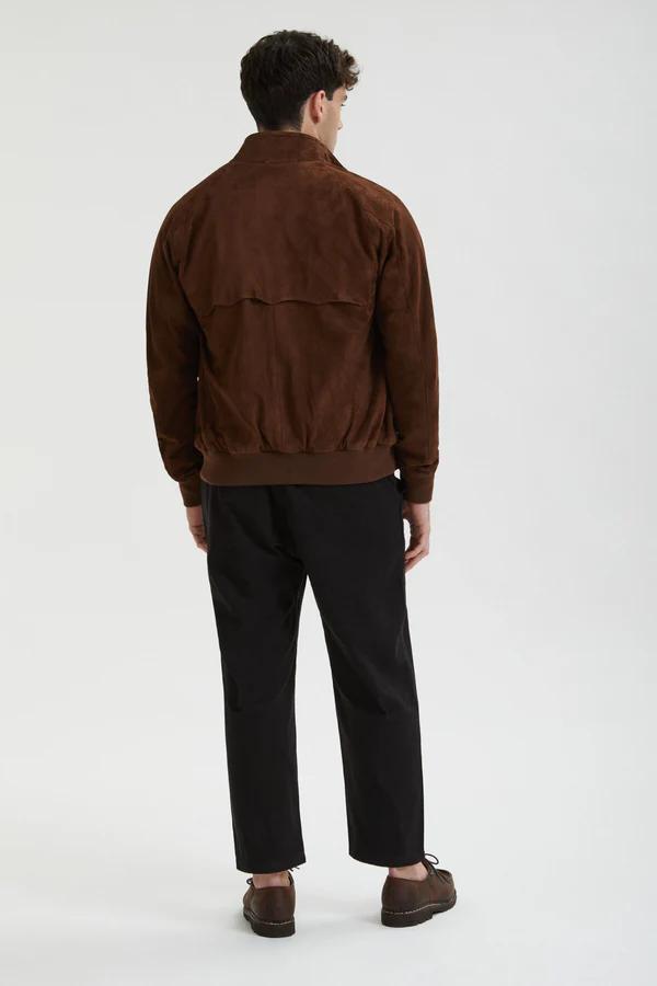 Baracuta G9 Harrington in Suede Chocolate