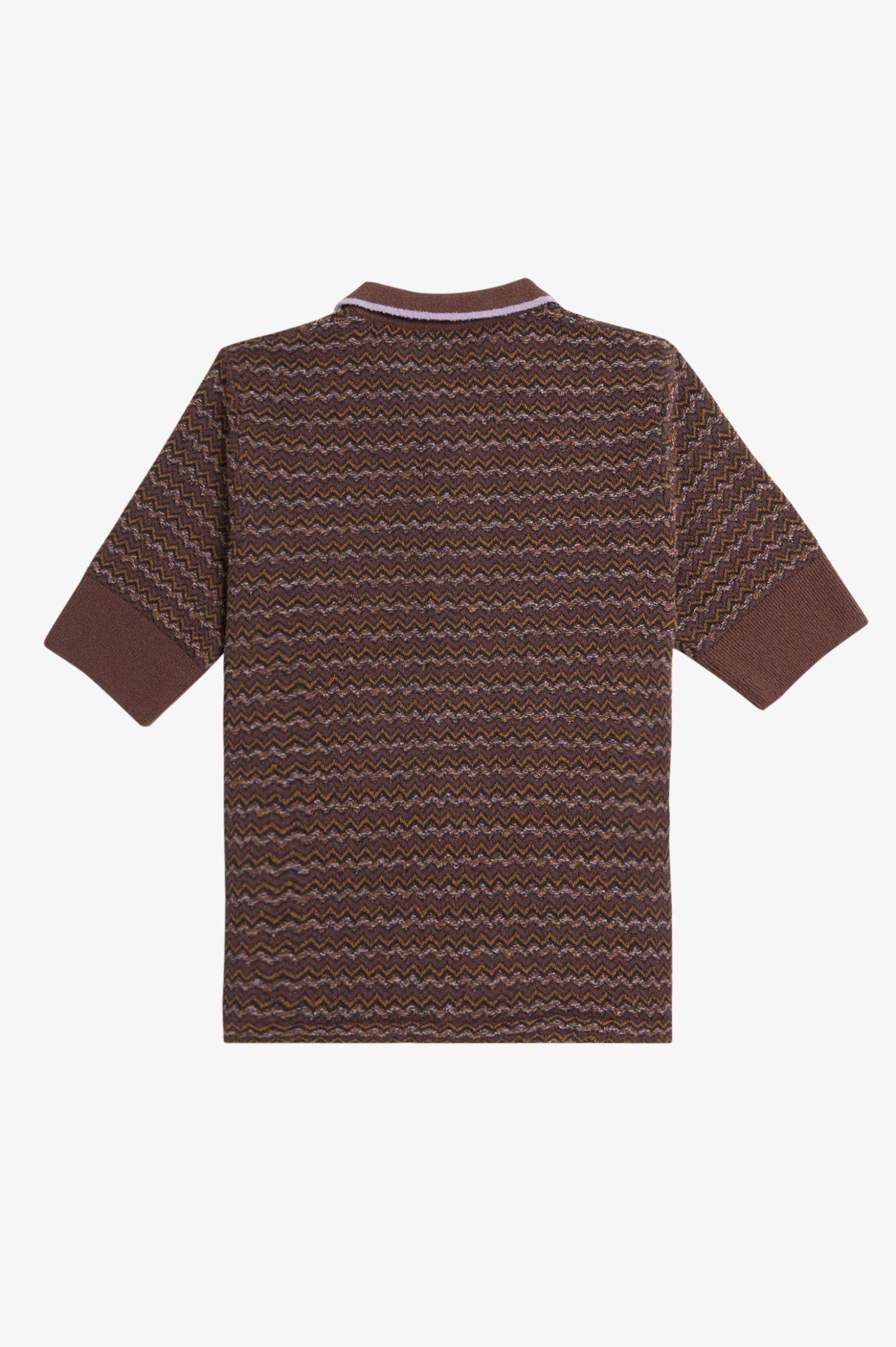 Fred Perry Boucle Jacquard Strickhemd Shirt Carrington Brick