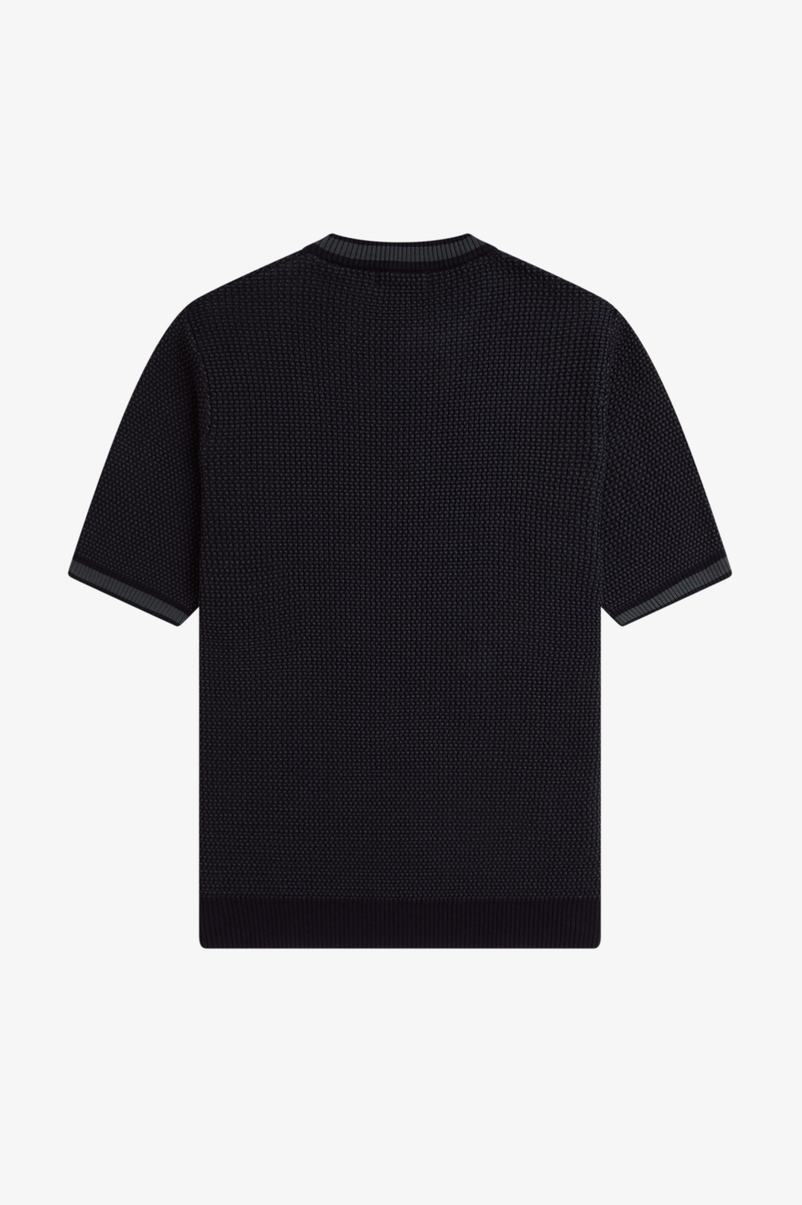 Fred Perry Textured Knitted T-Shirt in Hunting Green