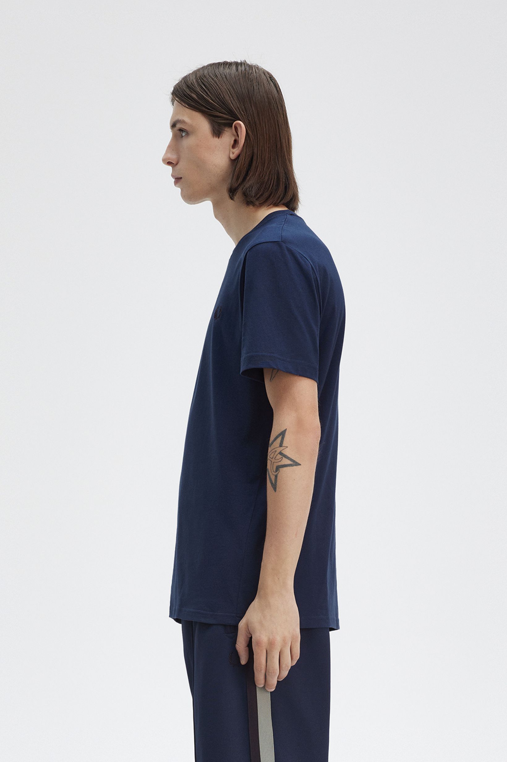 Fred Perry Crew Neck T-Shirt in Tennis Blue