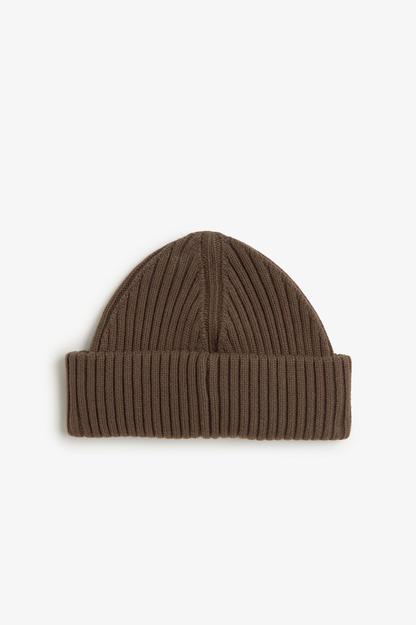 Fred Perry Cotton Rib Beanie in Burnt Tobacco 