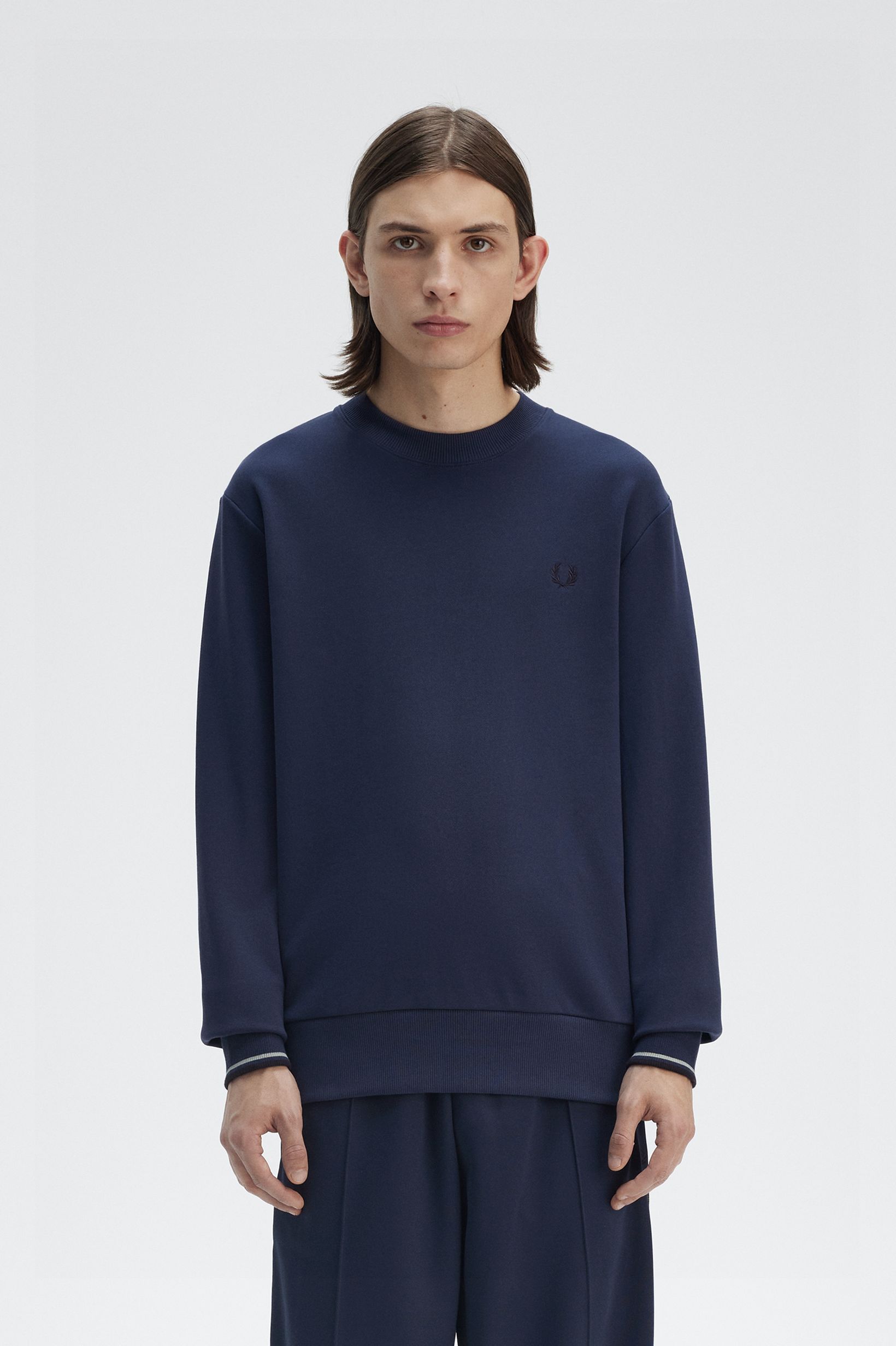 Fred Perry Crew Neck Sweatshirt in Tennisblue 