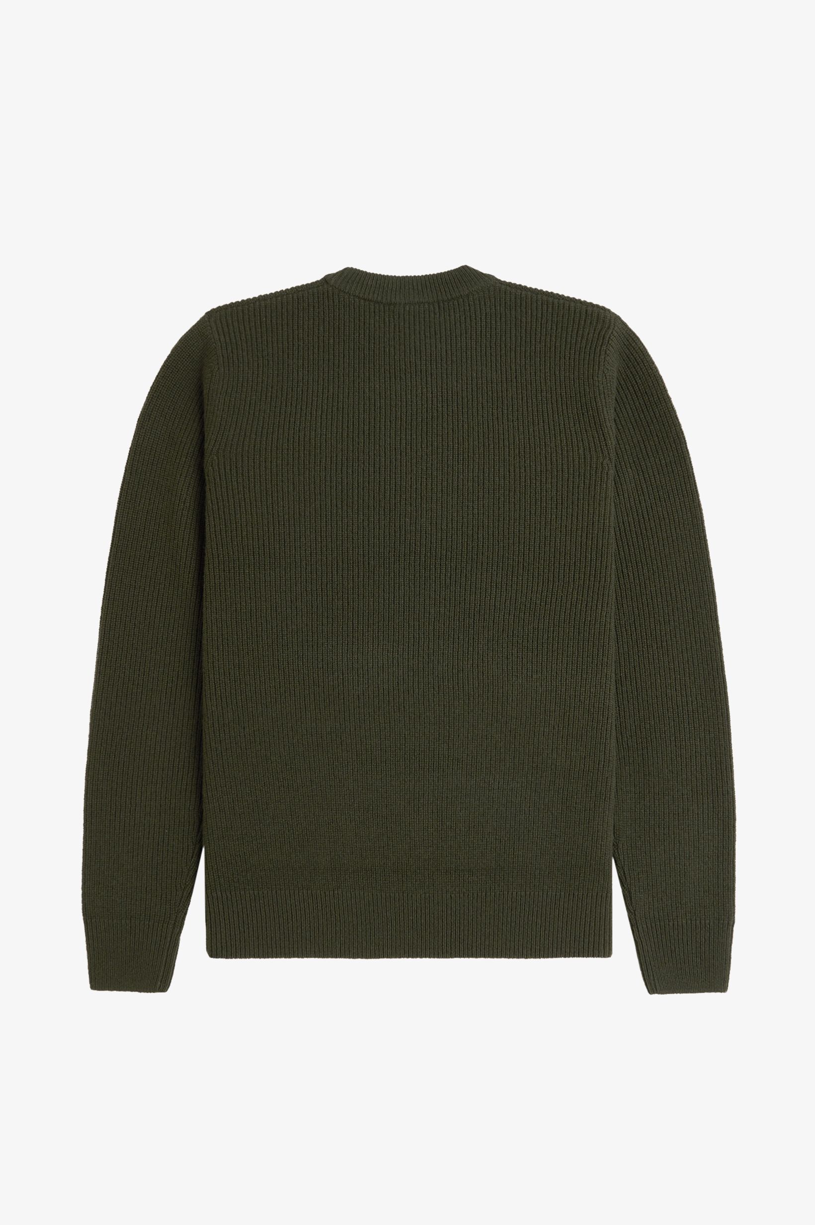 Fred Perry Lambswool Jumper in Hunting Green 