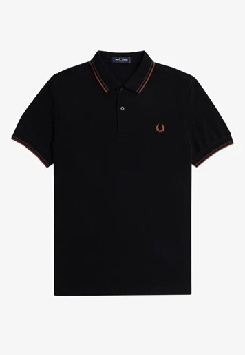 Fred Perry  M3600 Twin Tipped Black / Carrington Road Brick / Whisky Brown 