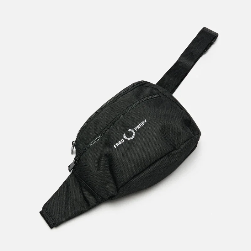 Fred Perry Polyester Flip Sling Bag Black