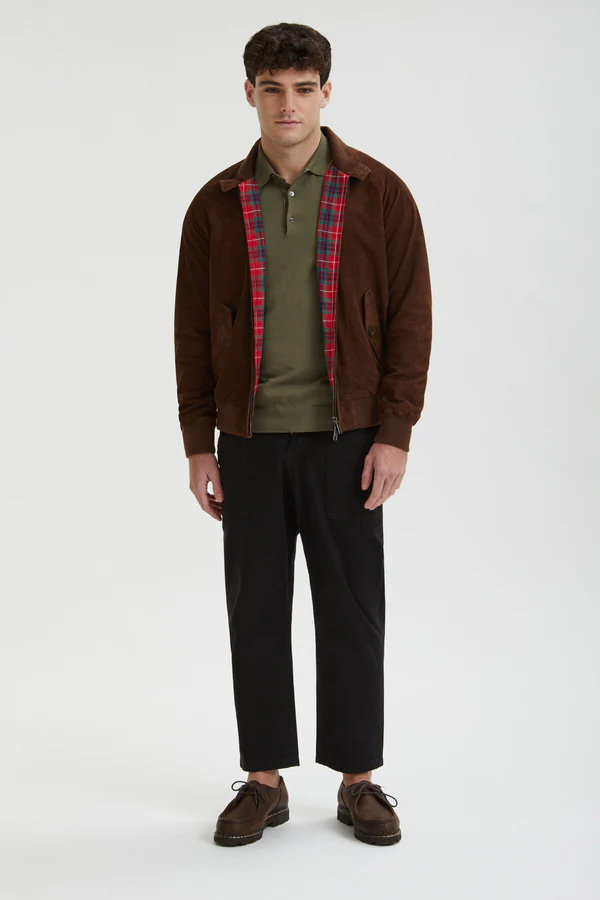 Baracuta G9 Harrington in Suede Chocolate