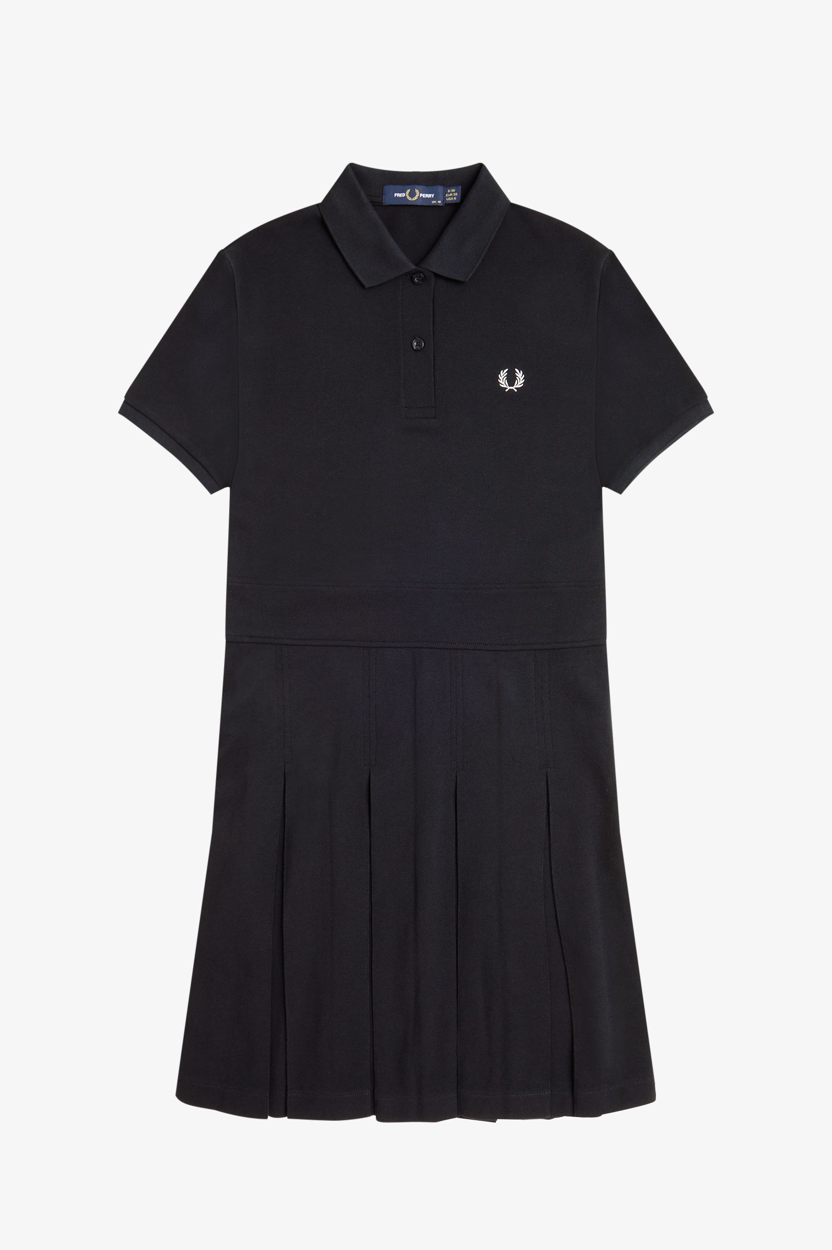 Fred Perry Pleated Tennis Dress in Black