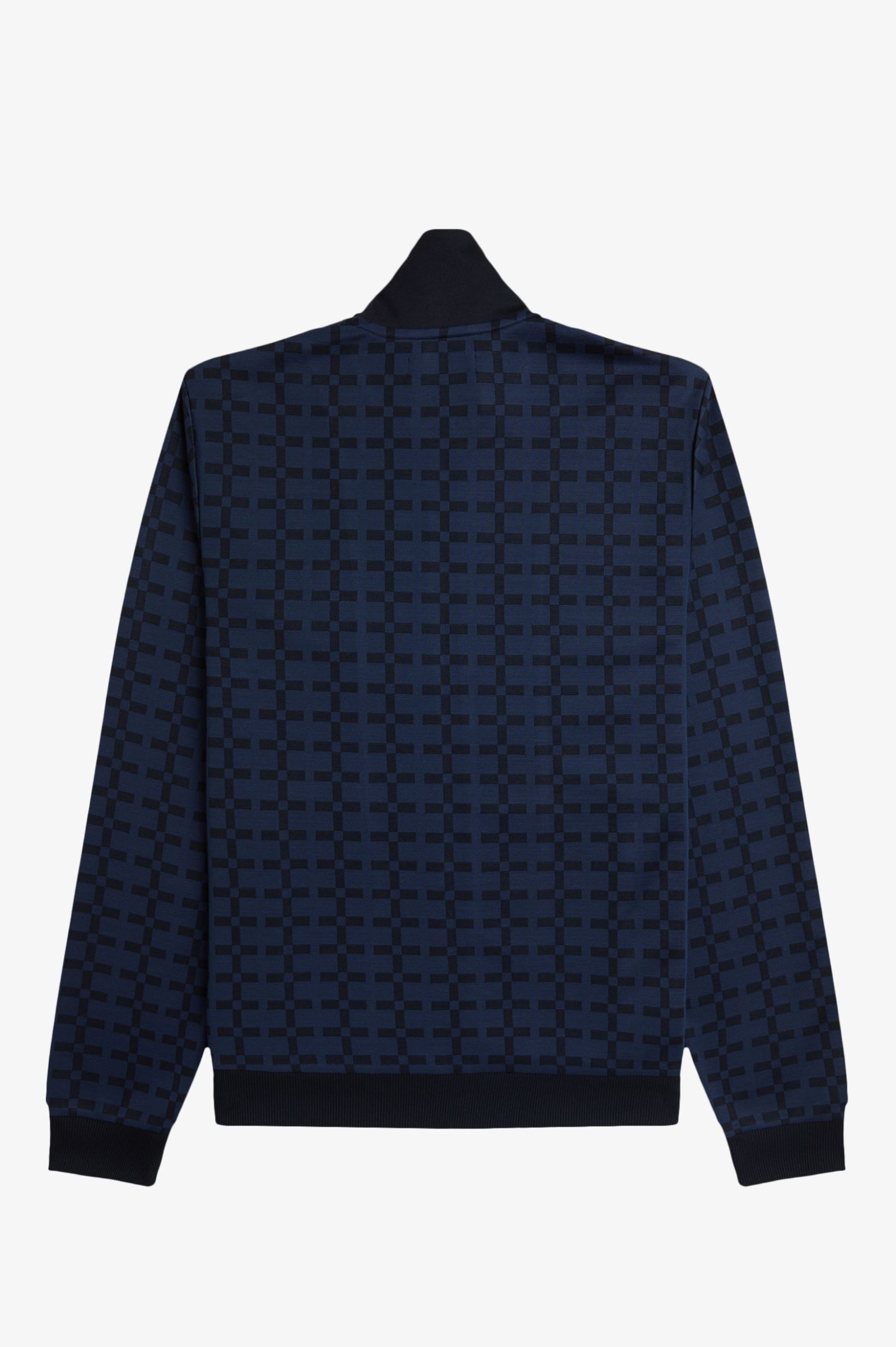 Fred Perry Geometric Jacquard Track Jacket in Navy