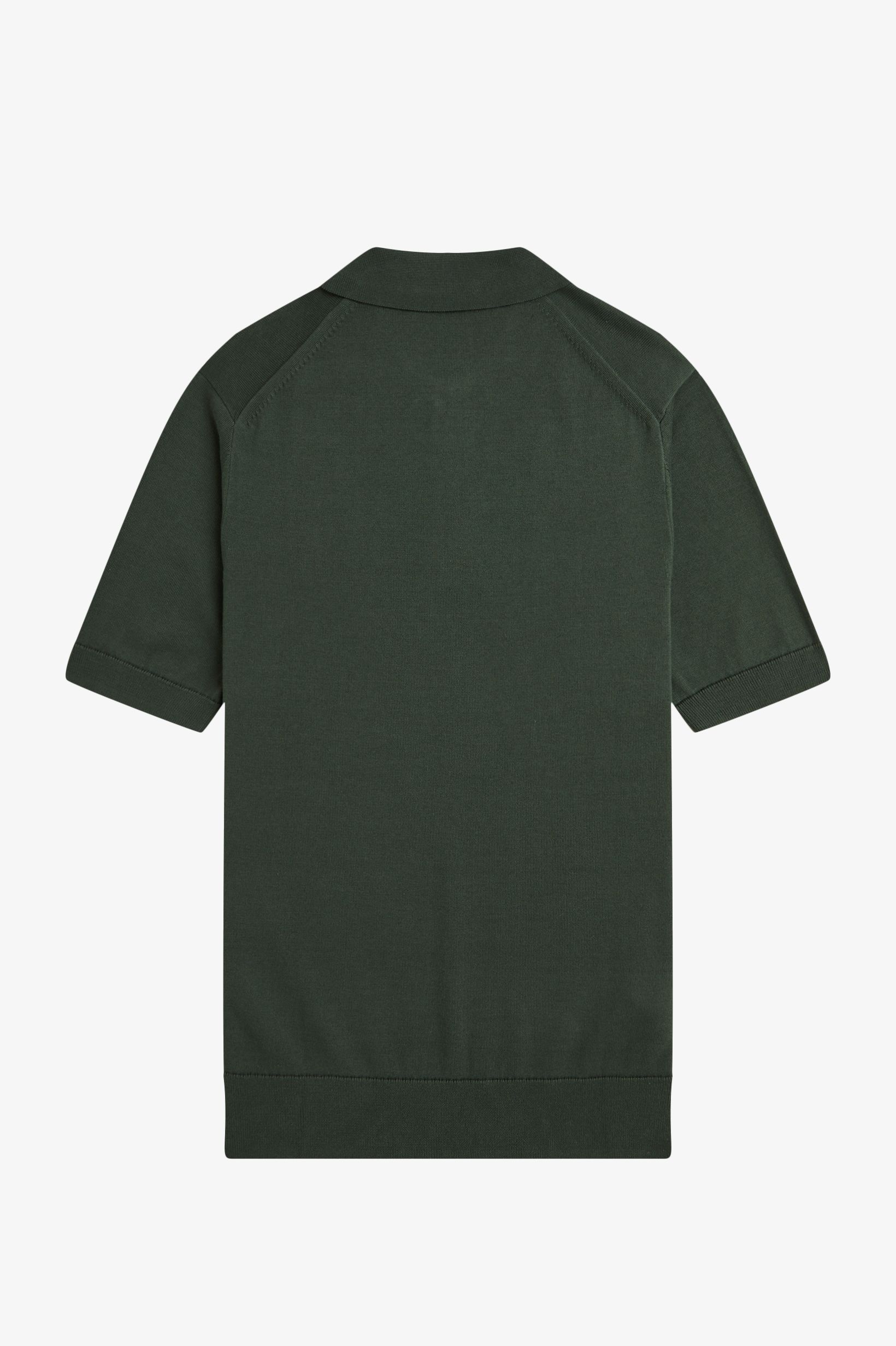 Fred Perry Cottton Knitted Shirt in Court Green