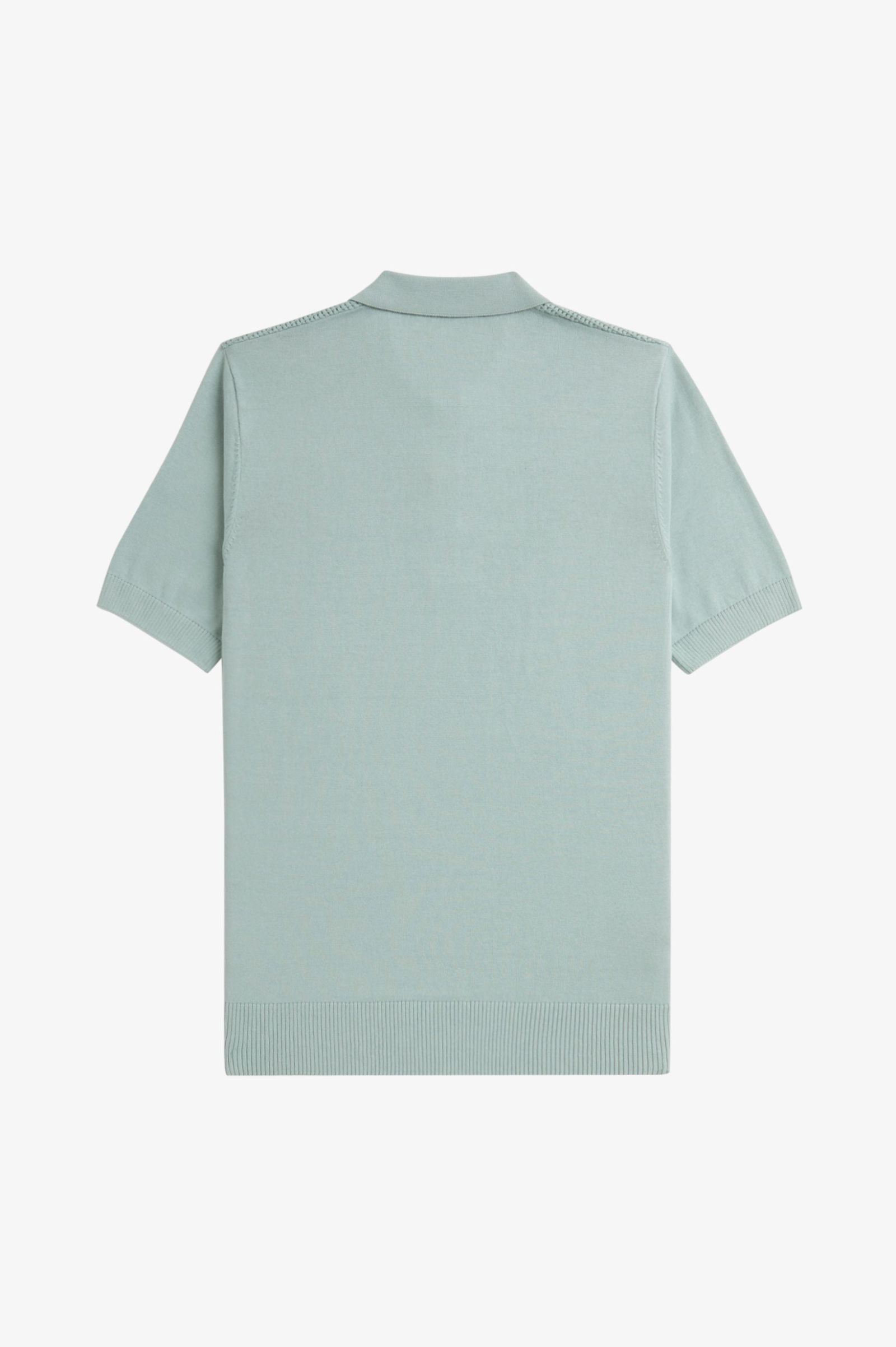 Fred Perry  Waffle Stitch Knitted Shirt in Silver Blue