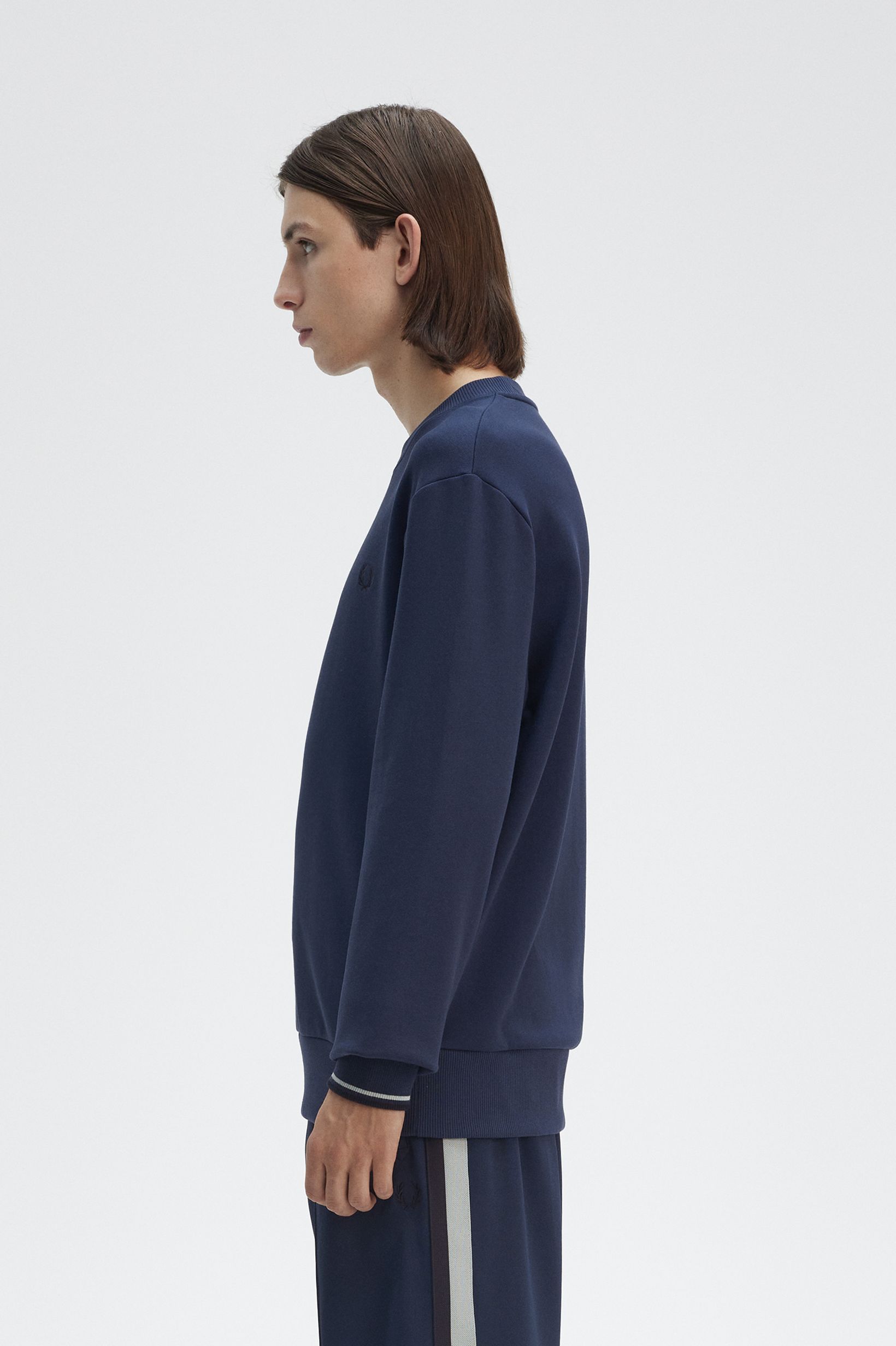 Fred Perry Crew Neck Sweatshirt in Tennisblue 