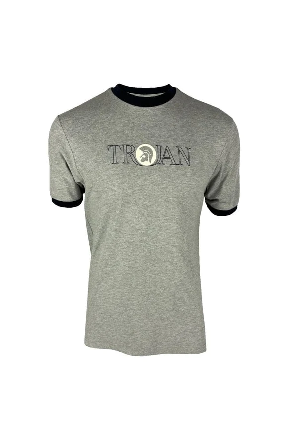 Trojan Outline Logo Tee TC/1004 in Marl Grey