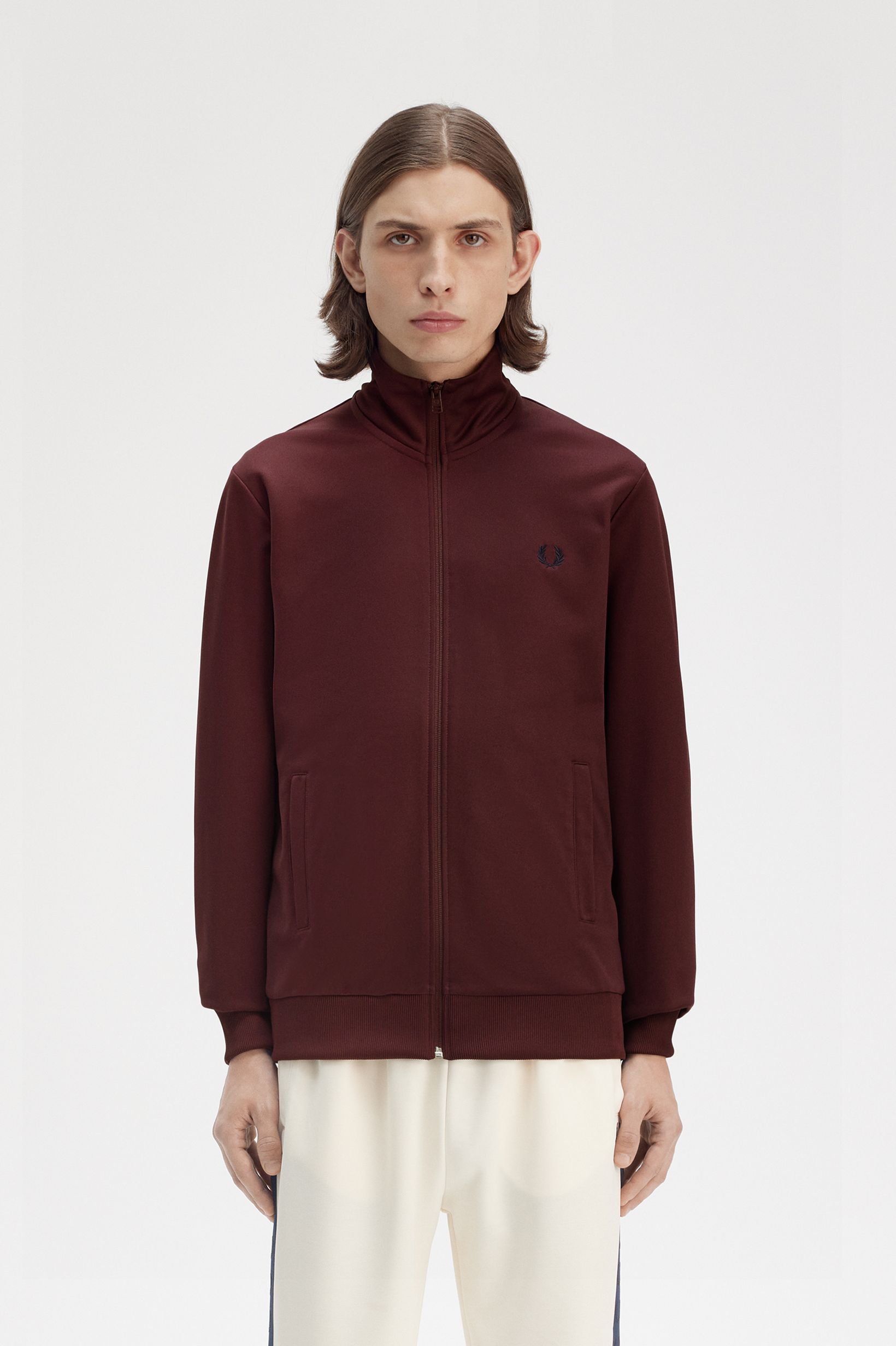 Fred Perry Track Jacket in Oxblood 